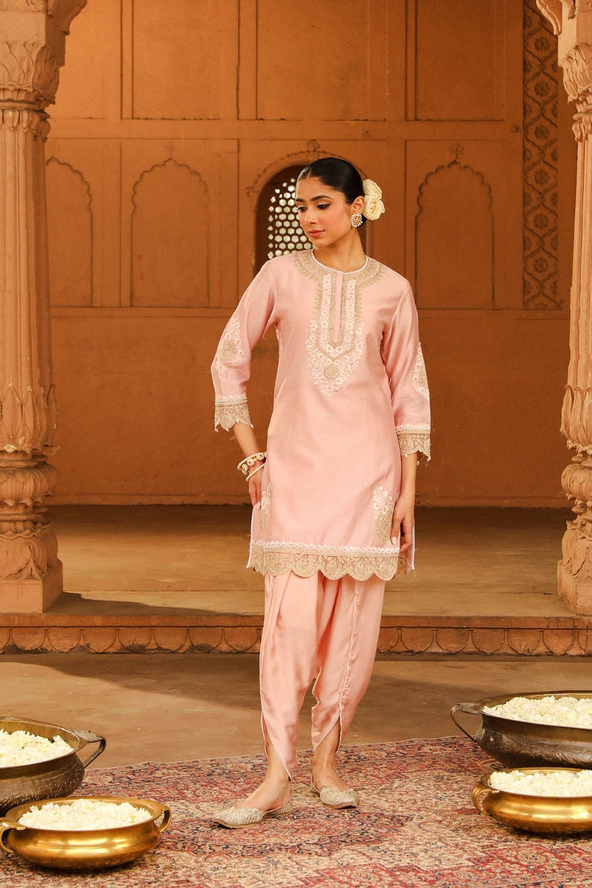Ernika - Blush Pink Kurta with dhoti