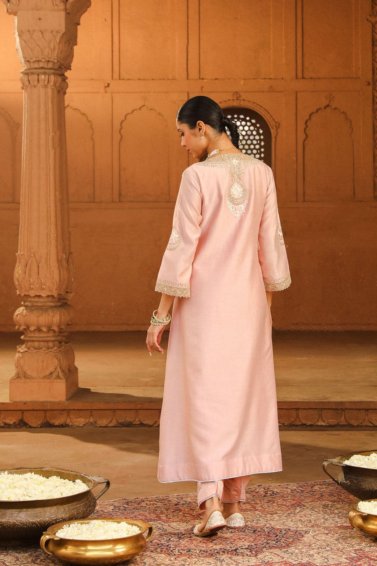 Kareena Kapoor in Sanvi - Blush Pink Long Choga with Salwar
