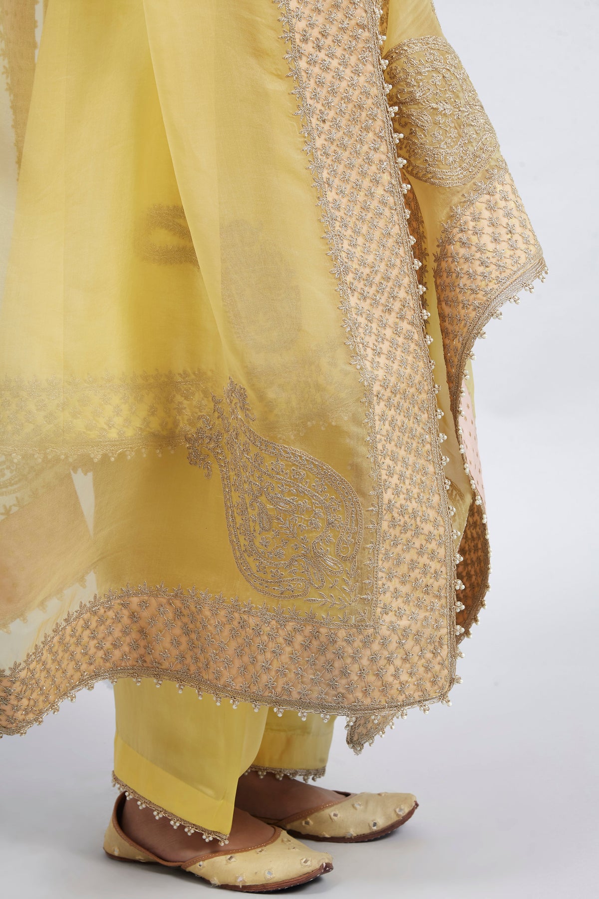 Rabhya- Daffodil Yellow Tilla Embroidered Kurta Set