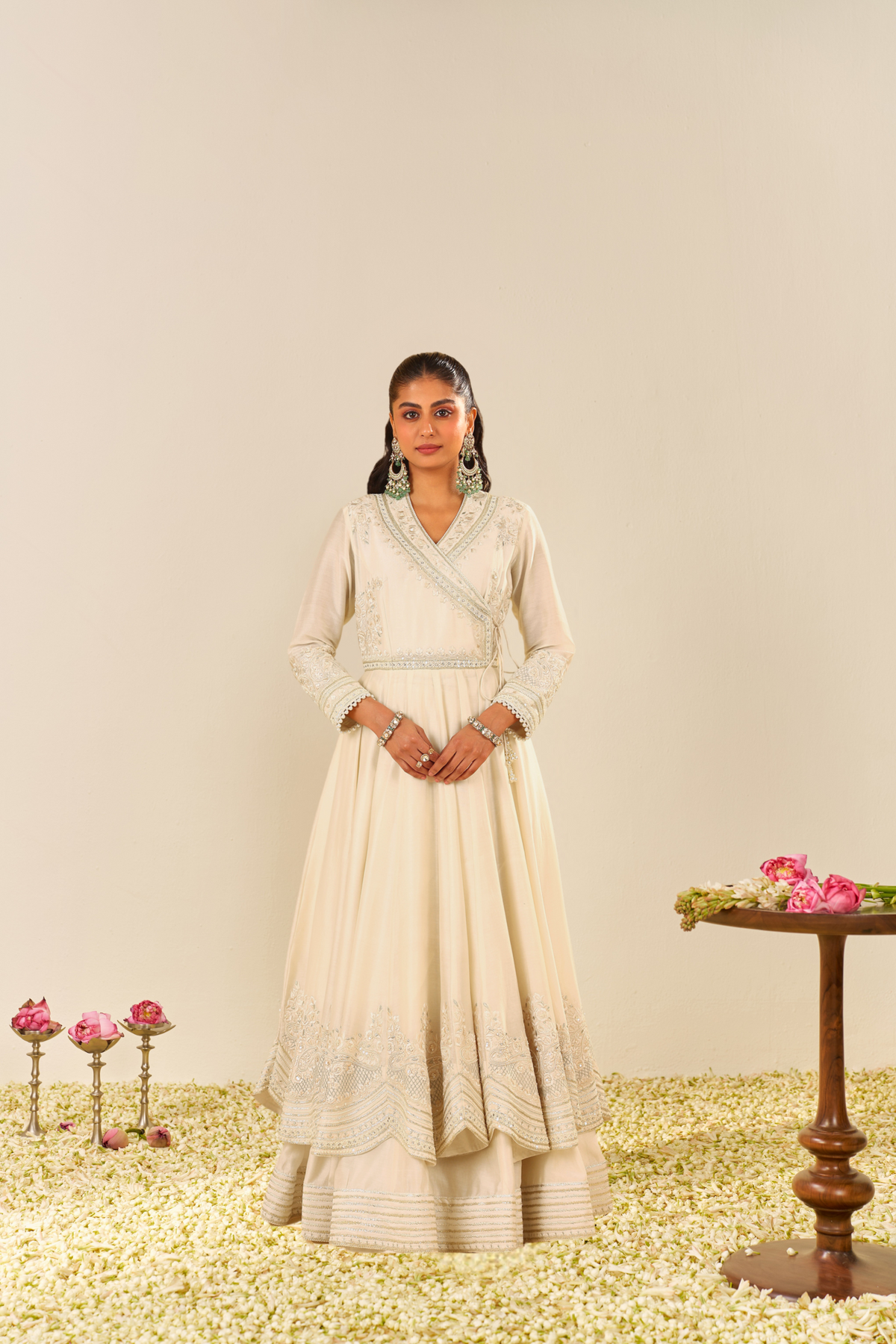 Ameena - Daisy Ivory Long Anarkali With Skirt
