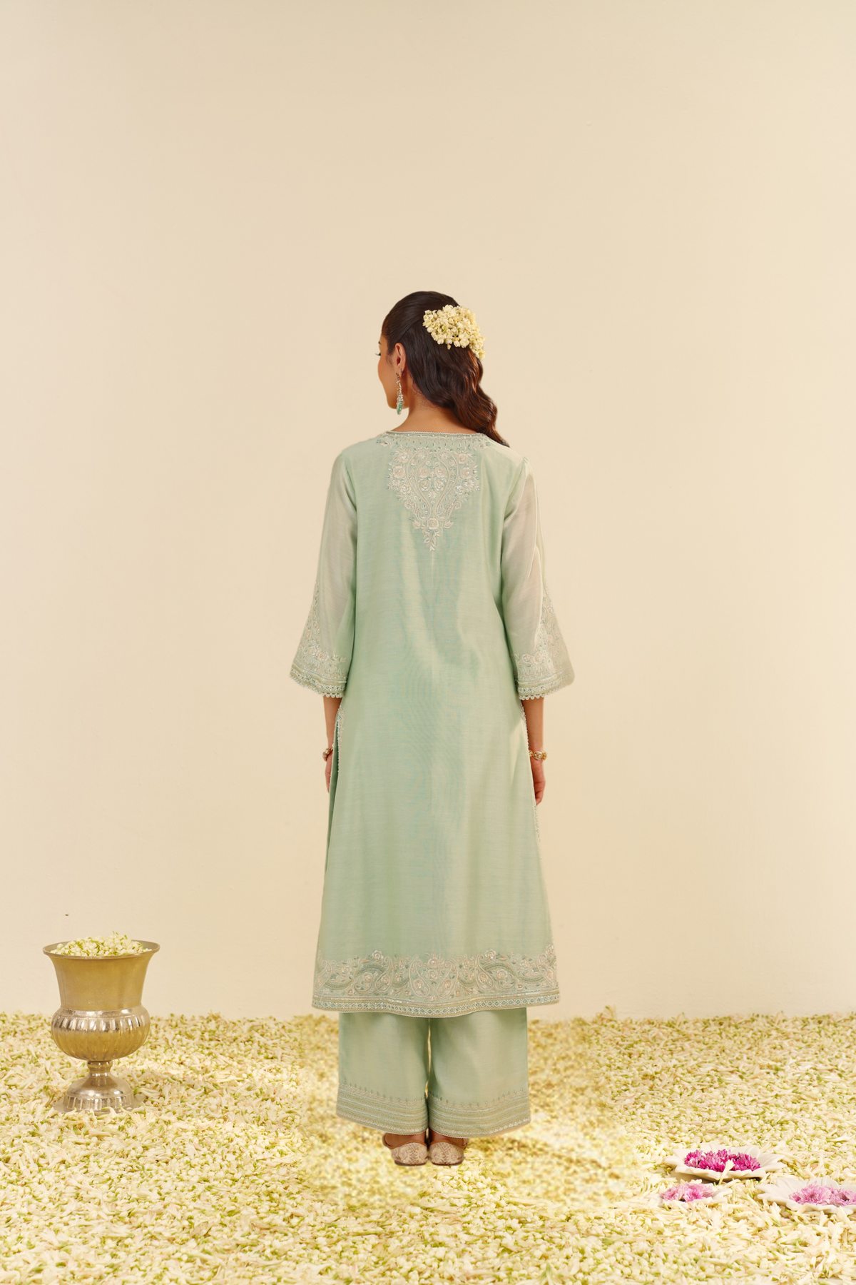 Sereen - Mint Green A-Line Kurta With Palazzo