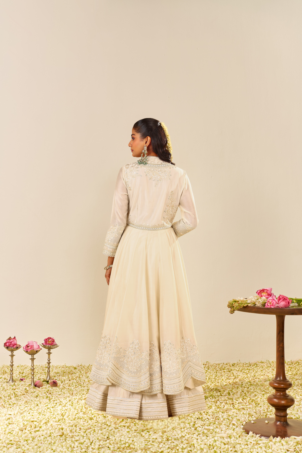 Ameena - Daisy Ivory Long Anarkali With Skirt
