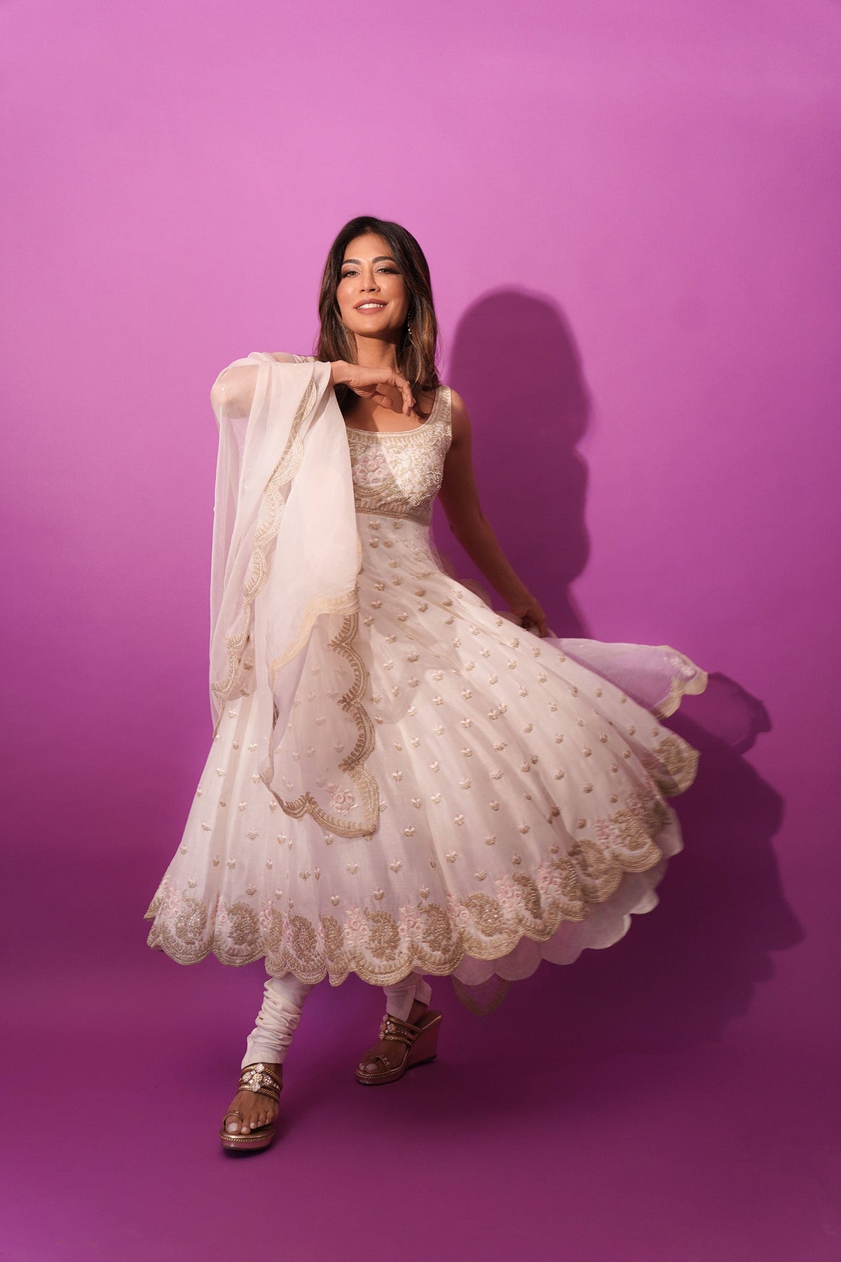 Chitrangda Singh In Wafiya - Daisy Ivory Ankle Length Anarkali with Chooridaar and Dupatta