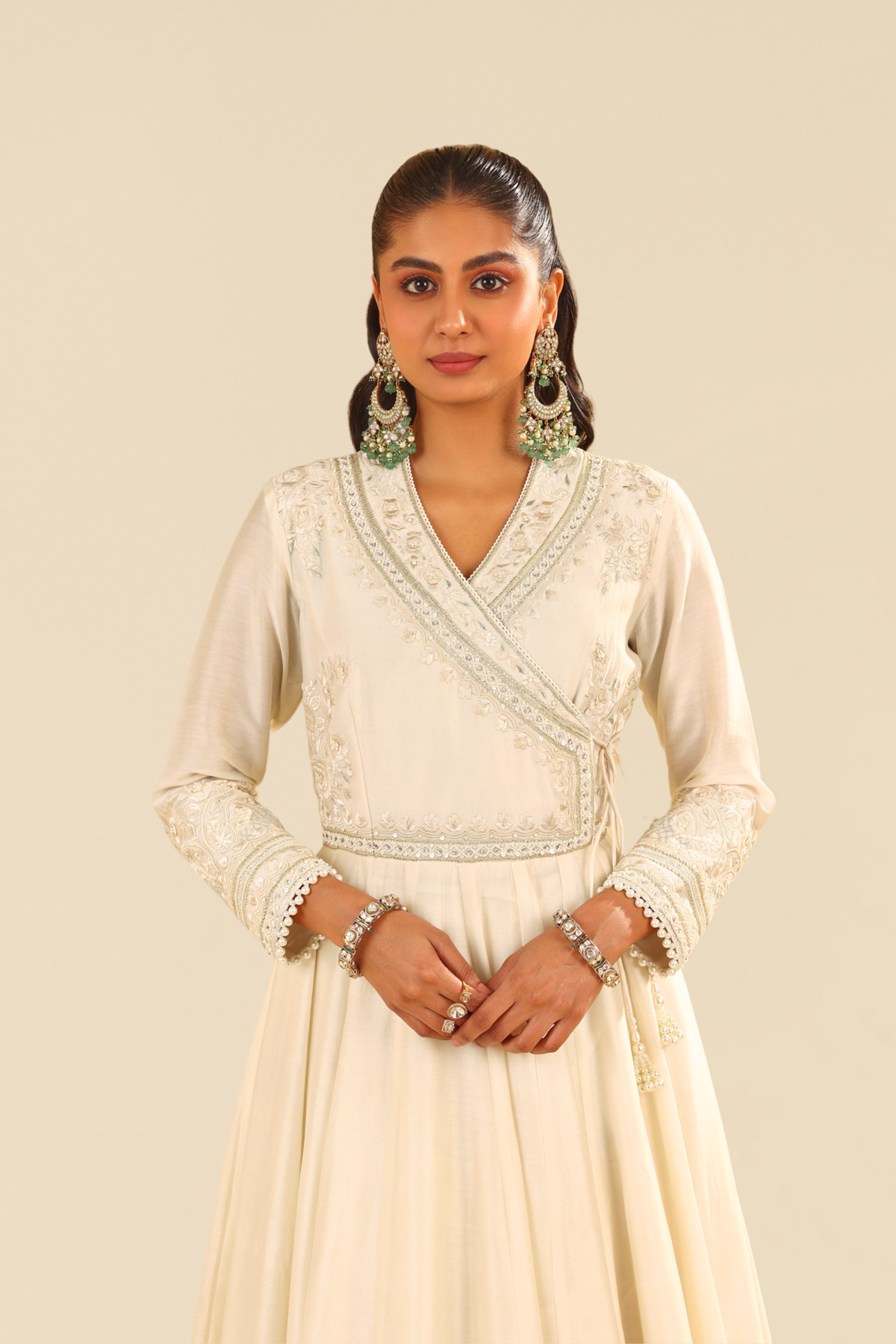 Ameena - Daisy Ivory Long Anarkali With Skirt
