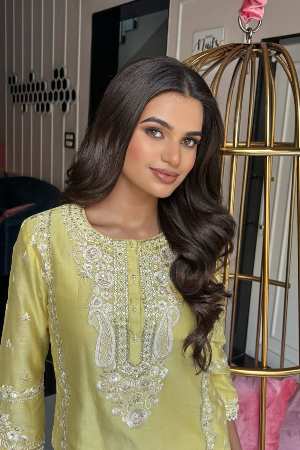 Vipra Mehta in ZAISHA - Lemon Yellow SHORT KURTA WITH DHOTI
