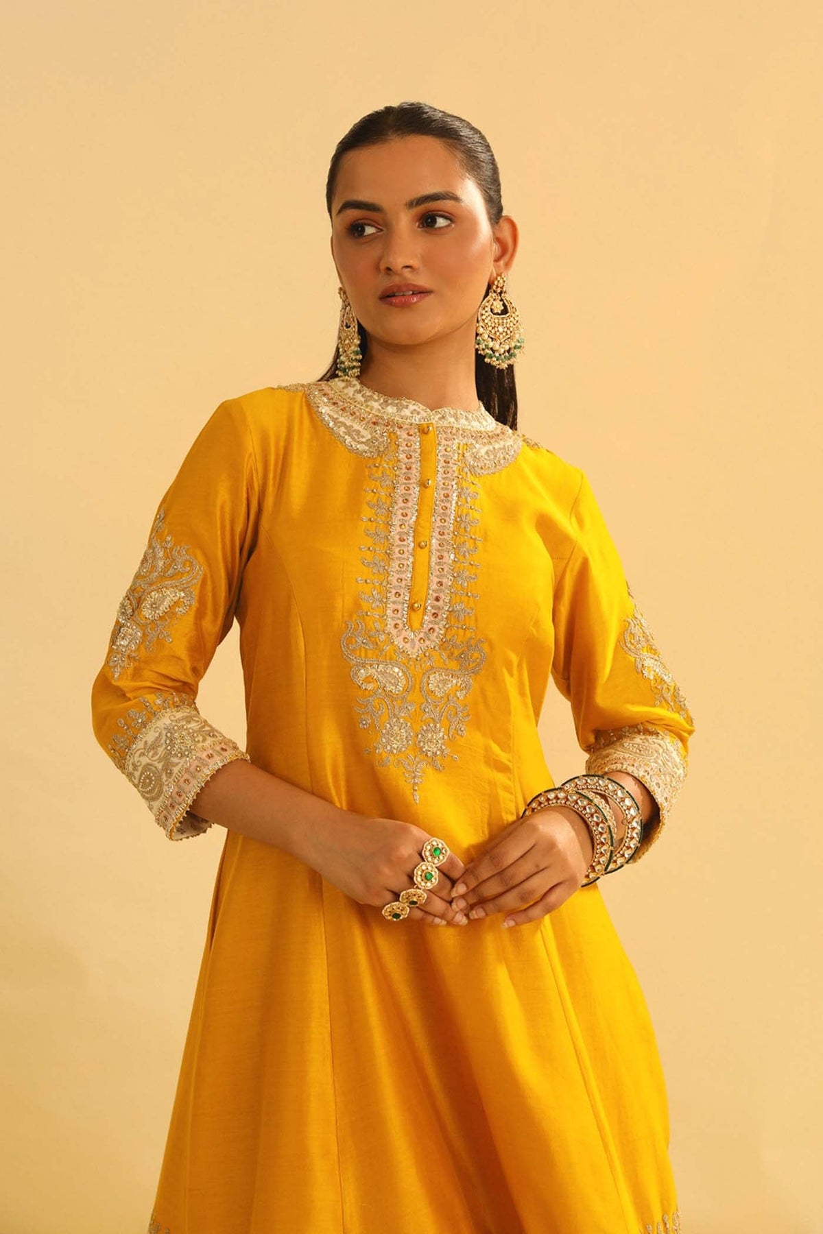 Amani - Mustard A-line Kurta with Salwar & Dupatta (Lxrts)