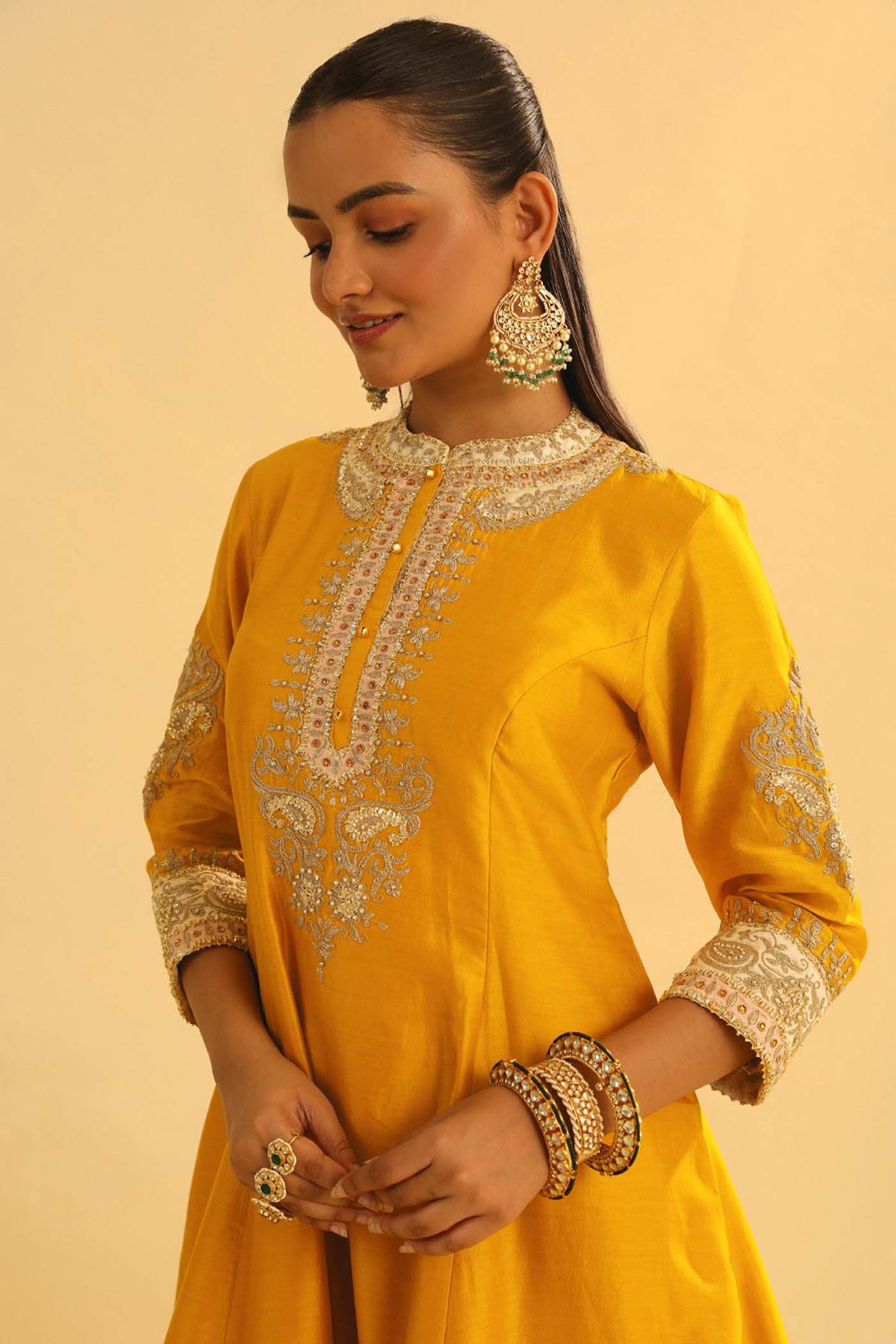 Amani - Mustard A-line Kurta with Salwar & Dupatta (Lxrts)