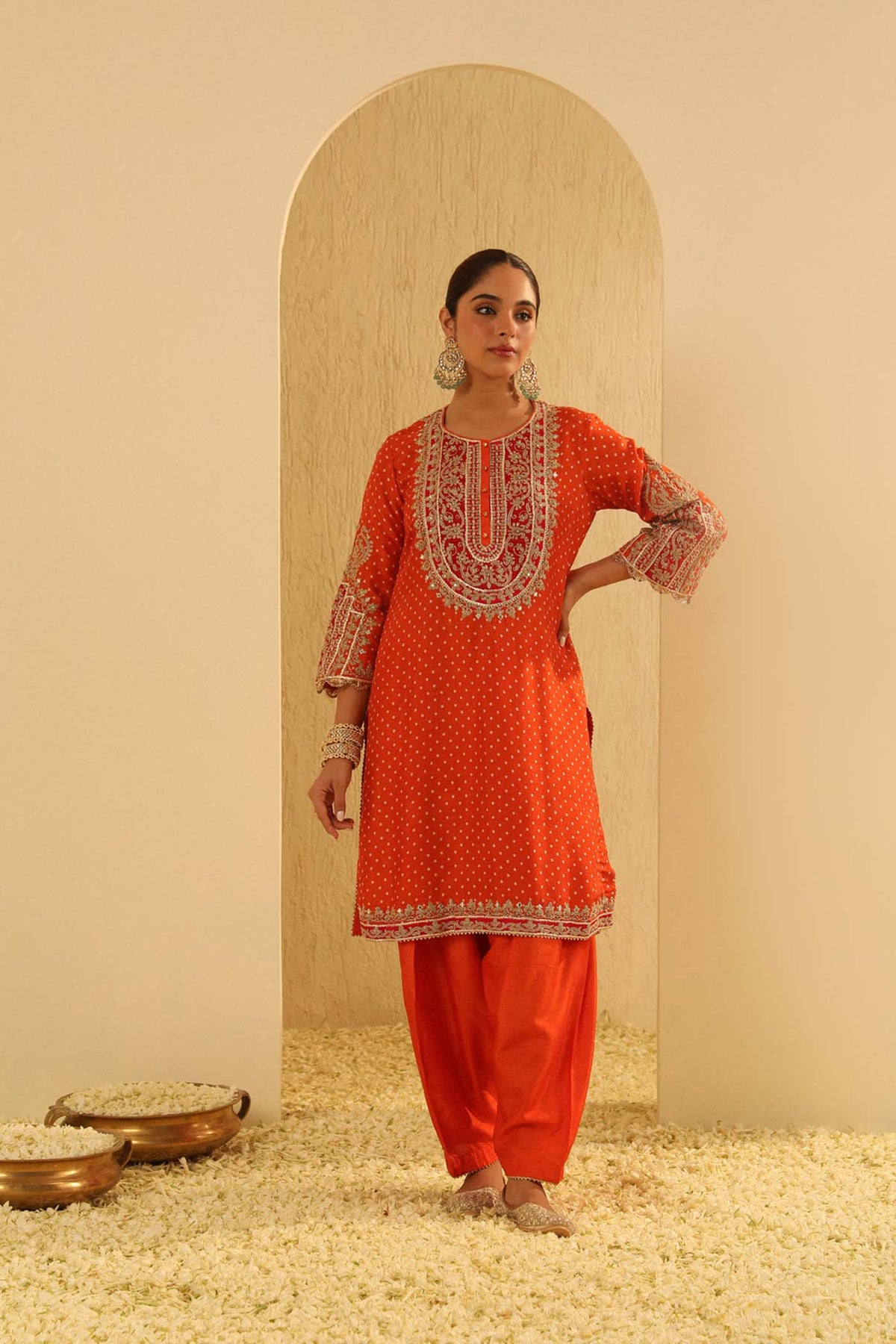 Azra - Orange Kurta with Salwar