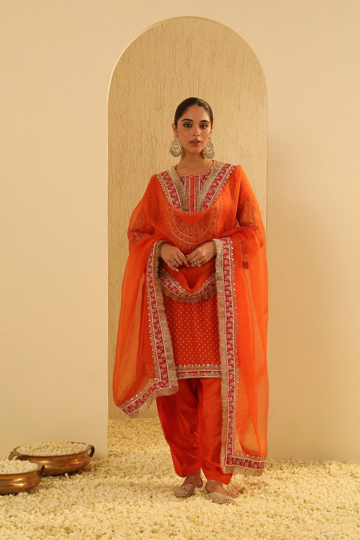 Azra - Orange Kurta with Salwar