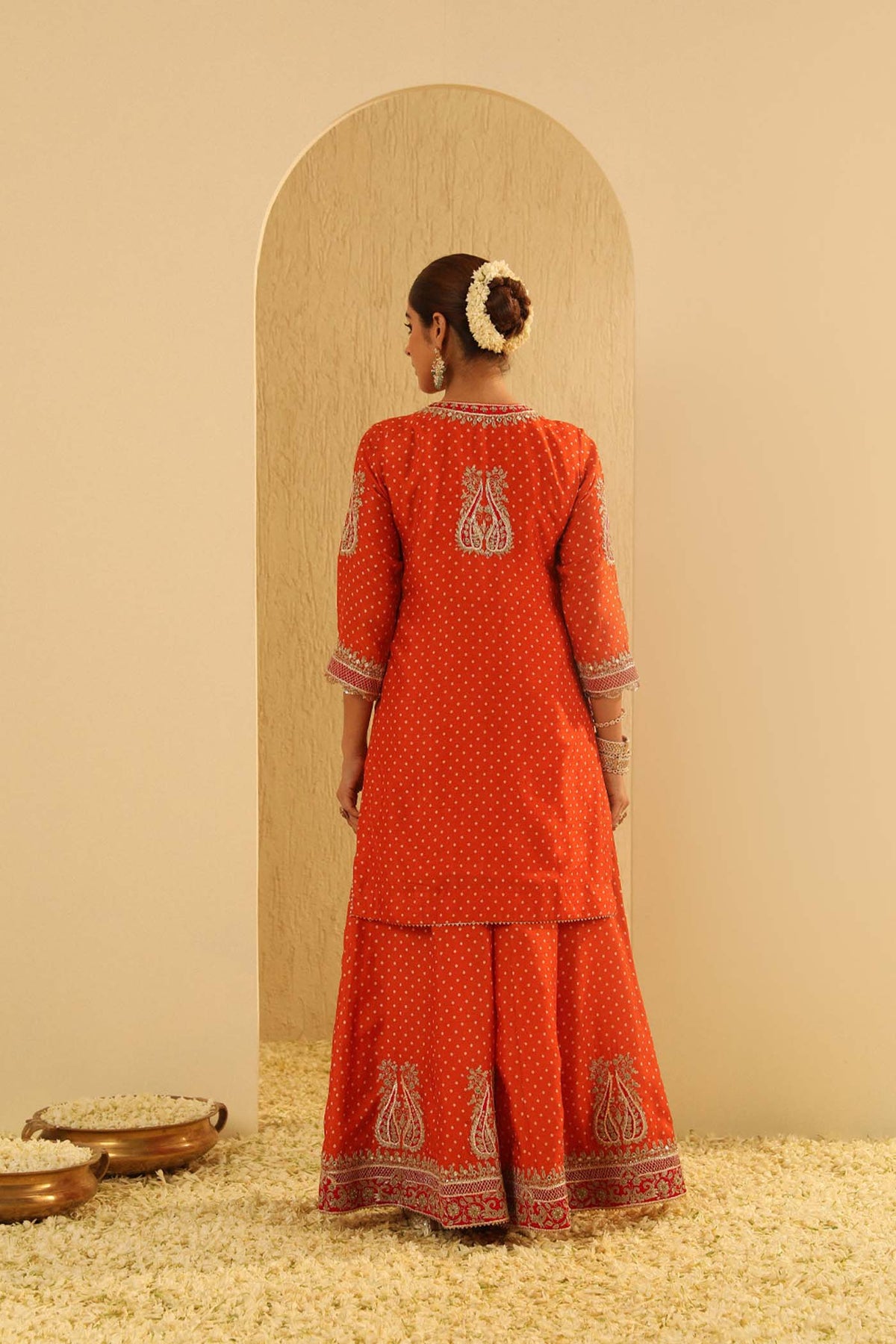 Hoorain - Orange Kurta with Sharara and Dupatta (Lxrts)