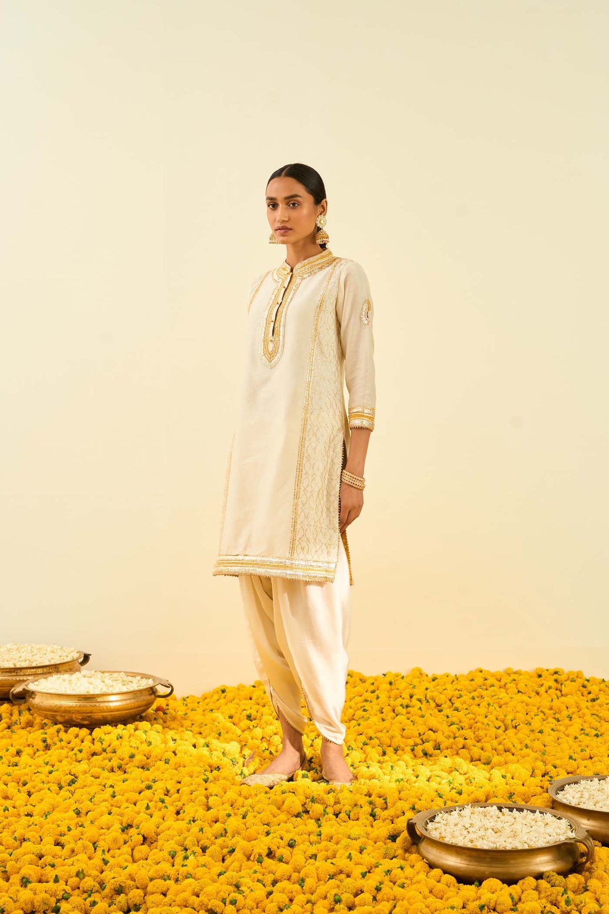 Aliza Daisy Ivory kurta with dhoti