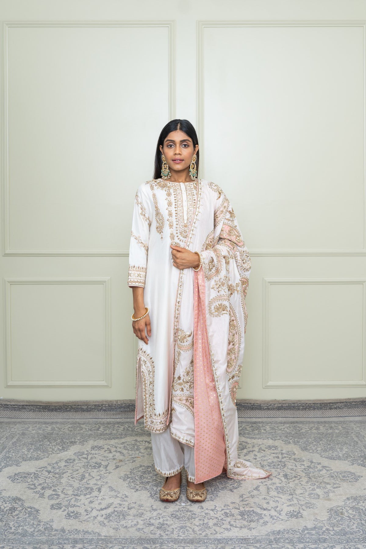 Aalaya - A-Line kurta with dogri salwar with odhni