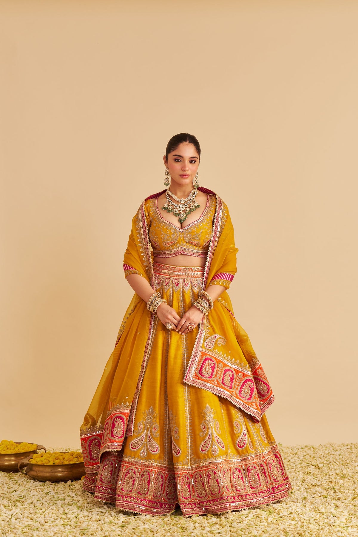 AMARA - Heirloom Mustard LEHENGA