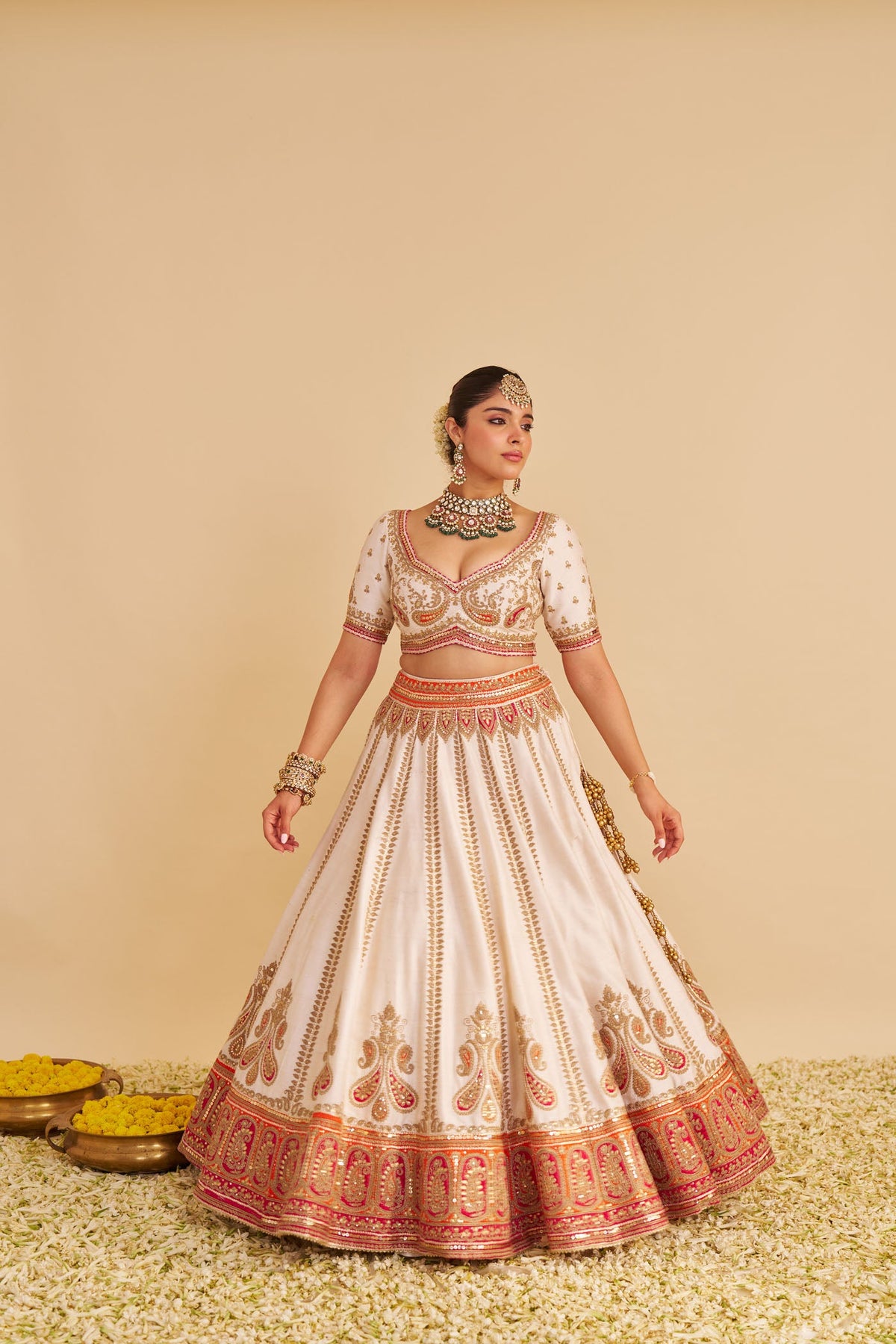 Nabha Natesh In AMARA - Daisy Ivory LEHENGA