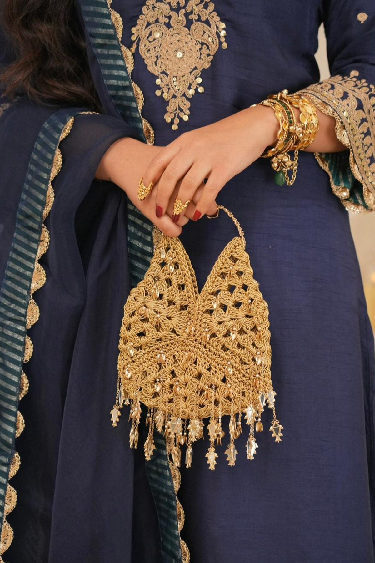 Maggi In MYSHA - DEEP BLUE LONG CHOGA WITH SALWAR