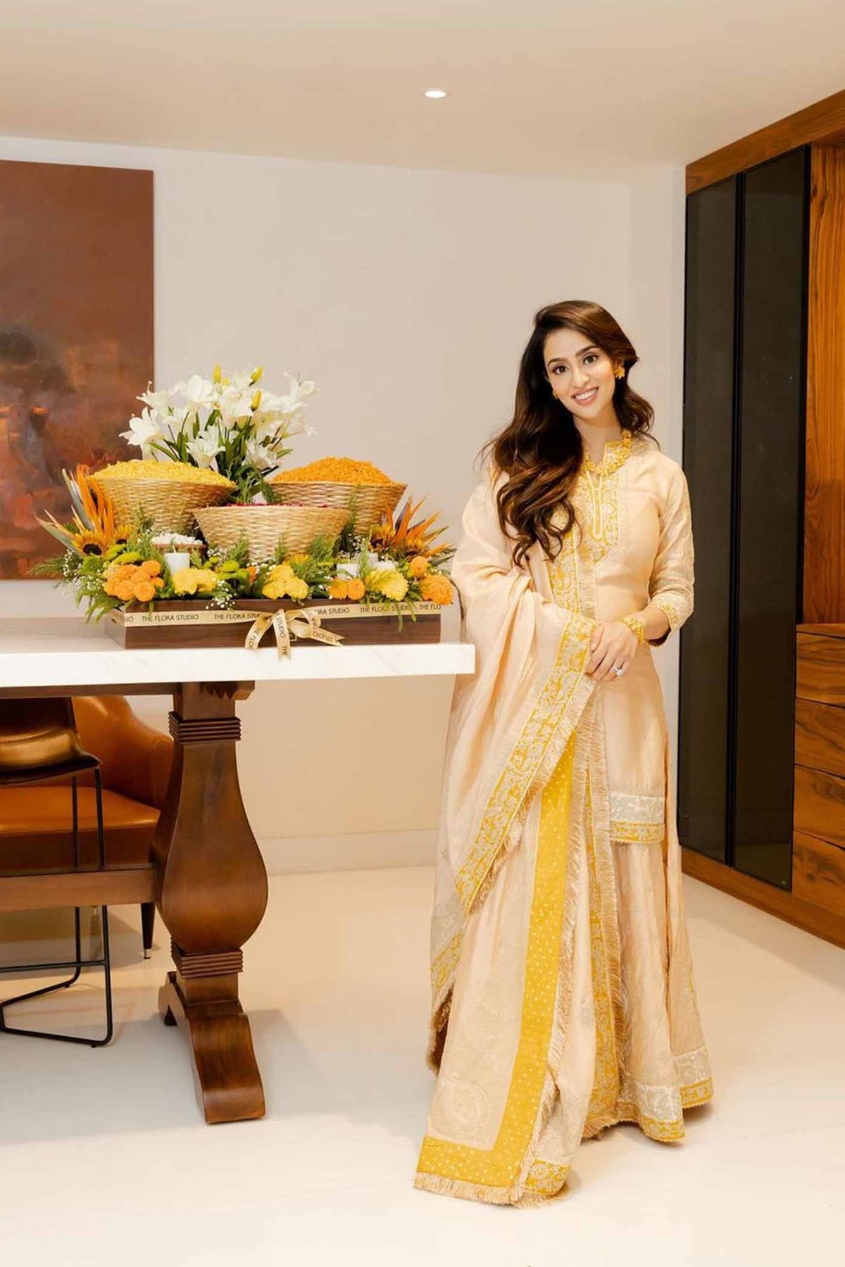 Shabina- Rosepink short kurta with garara and dupatta
