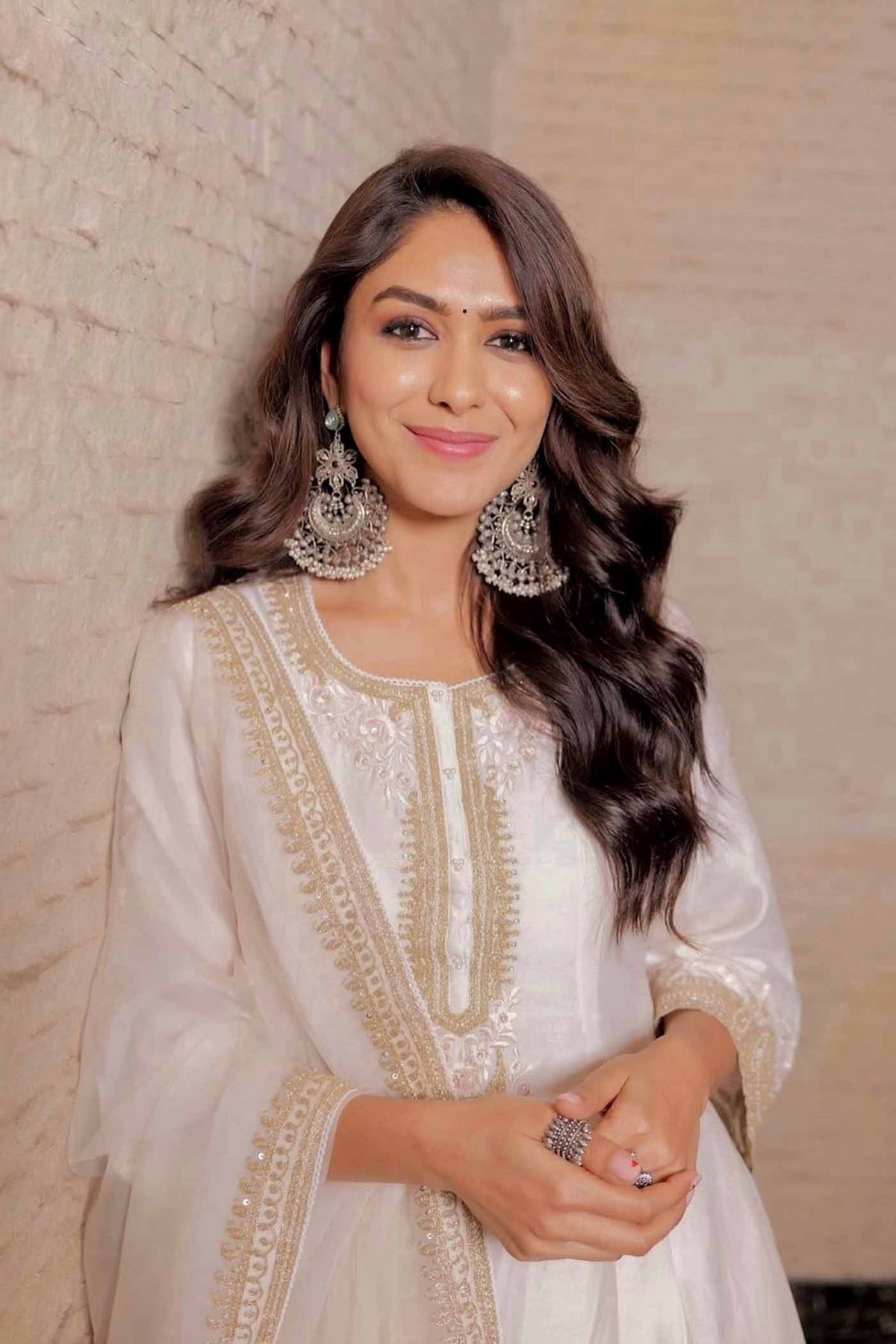 Faria - Daisy Ivory Short Anarkali with Chooridaar and Dupatta