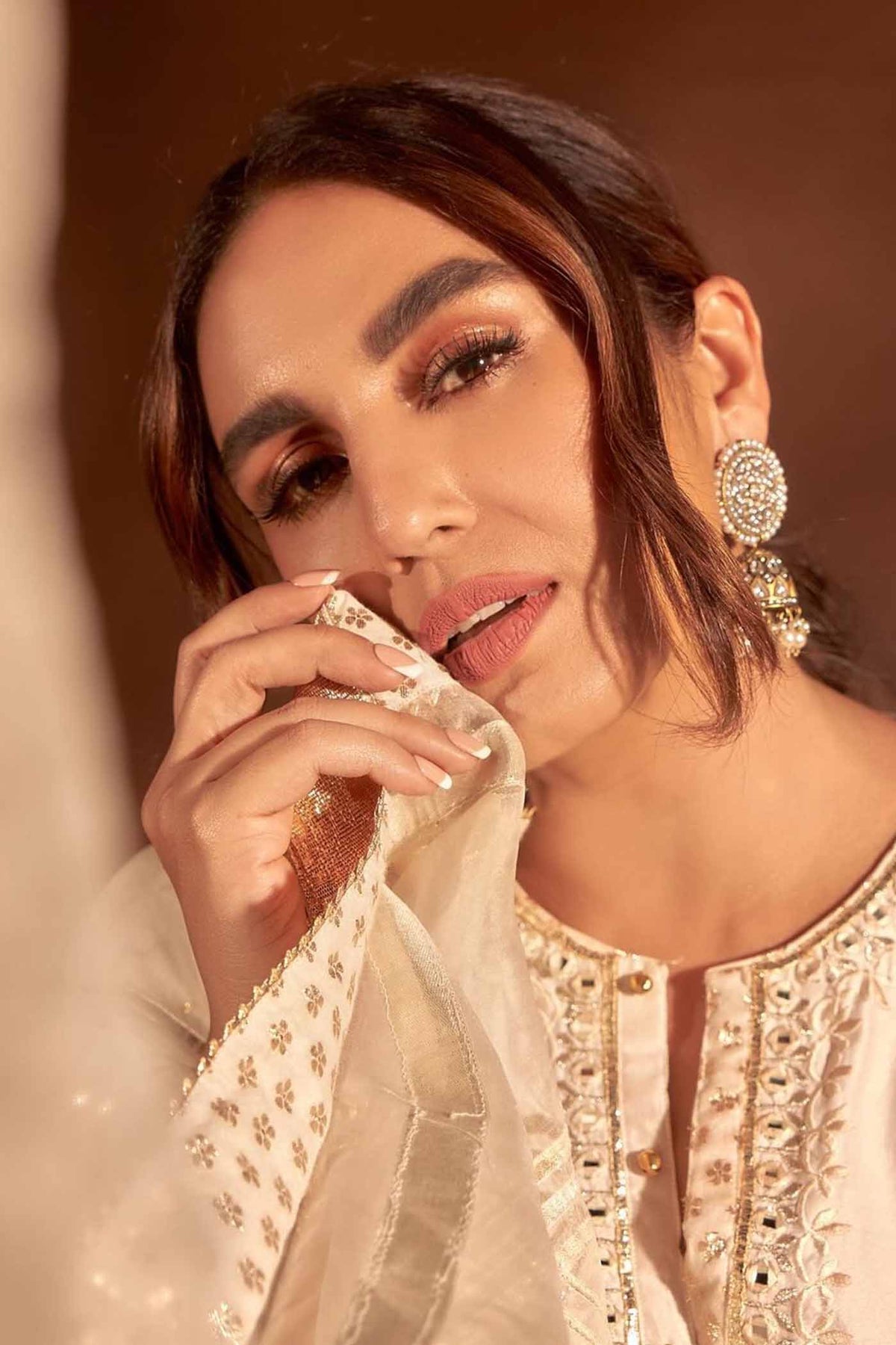 Eliza - Daisy Ivory Chanderi Silk Kurta and Garara Set with Organza dupatta (Lxrts)