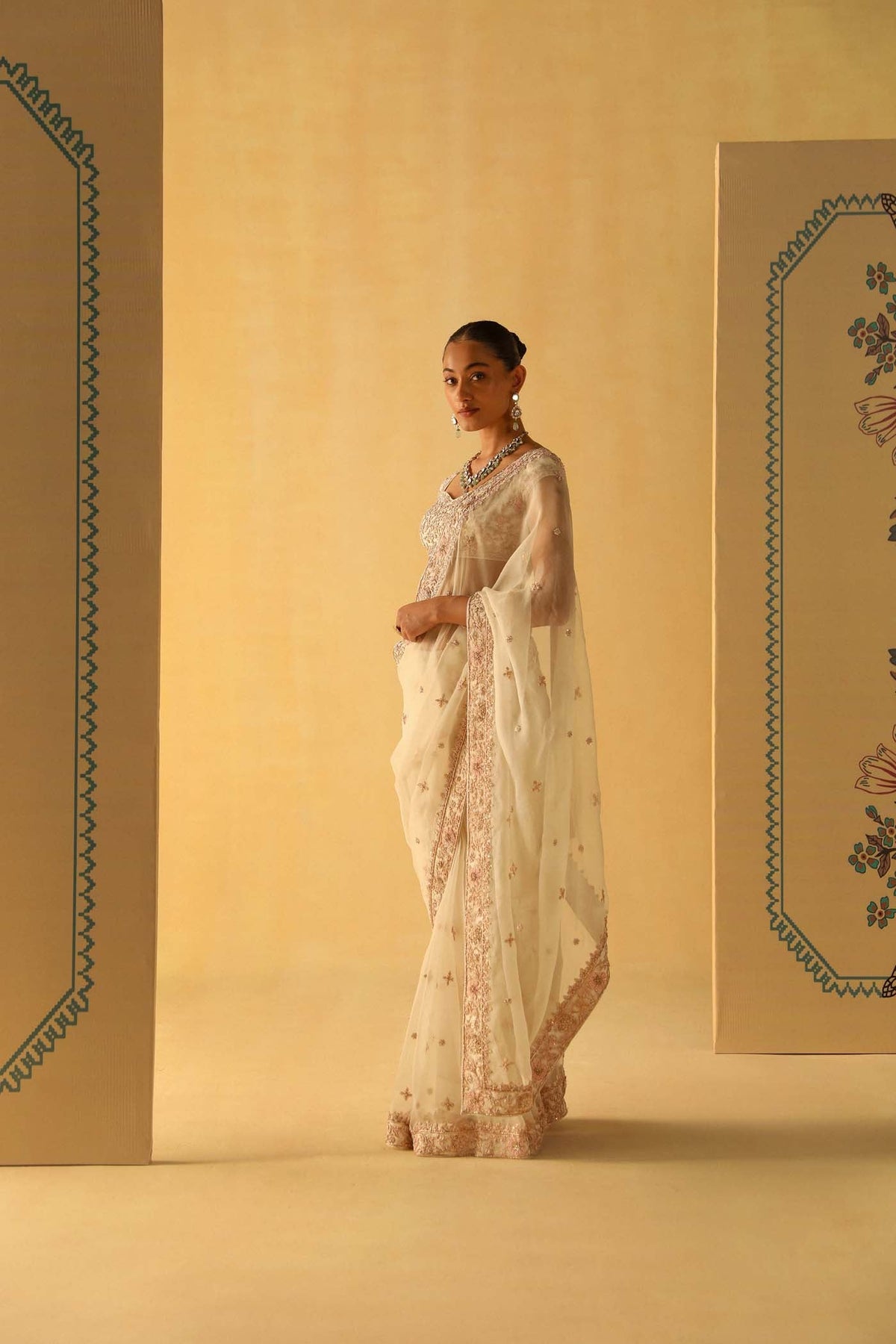 Maliha - Daisy Ivory Saree Set