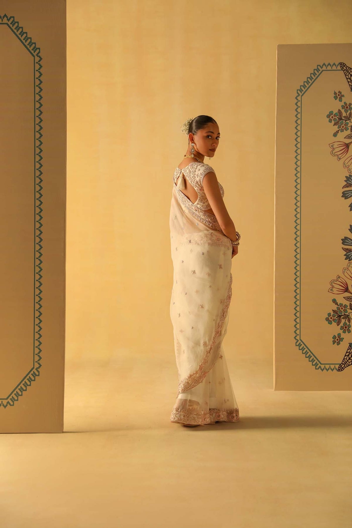 Maliha - Daisy Ivory Saree Set