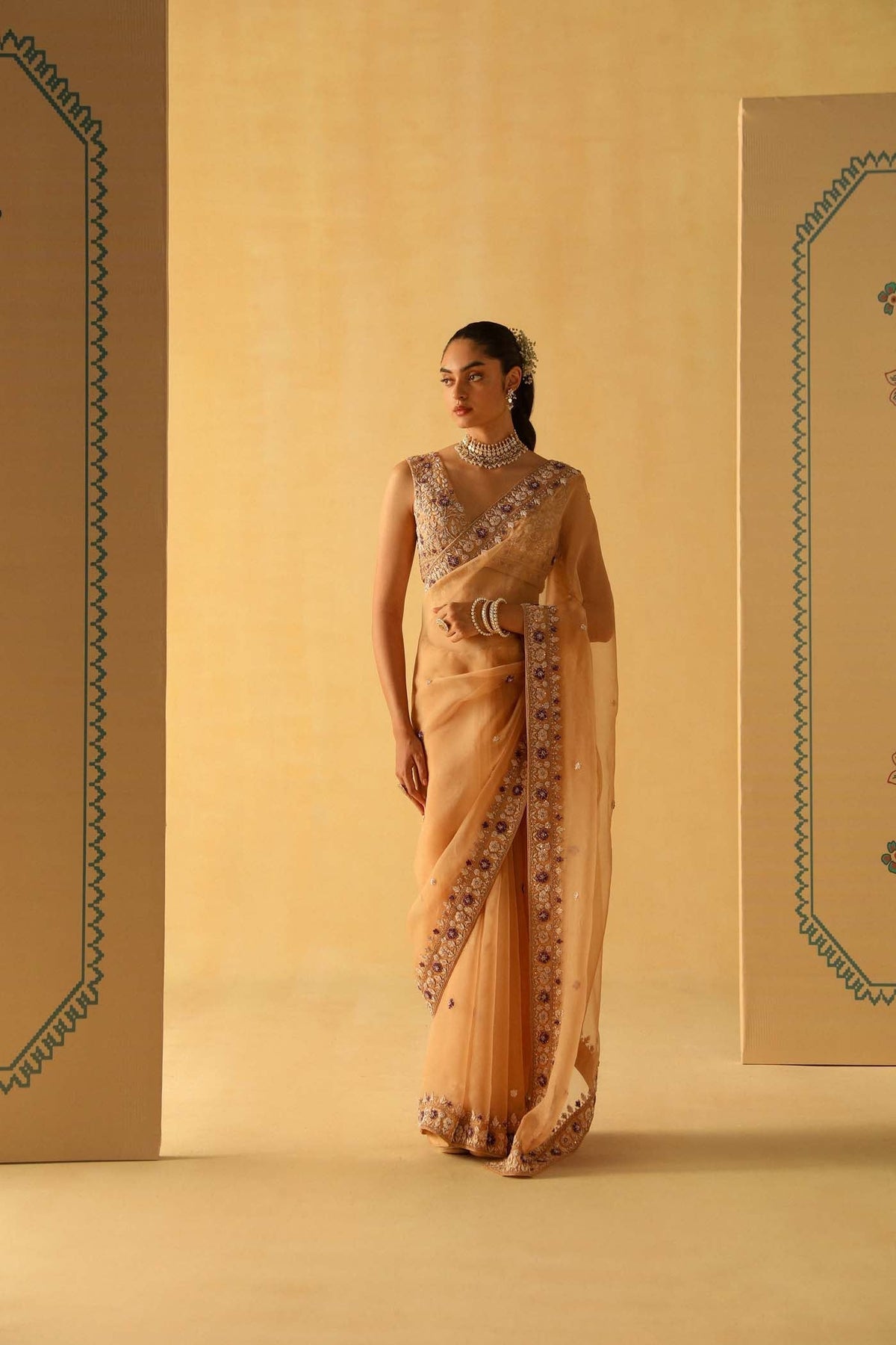 Hannah - Gold Saree Set (Lxrts)