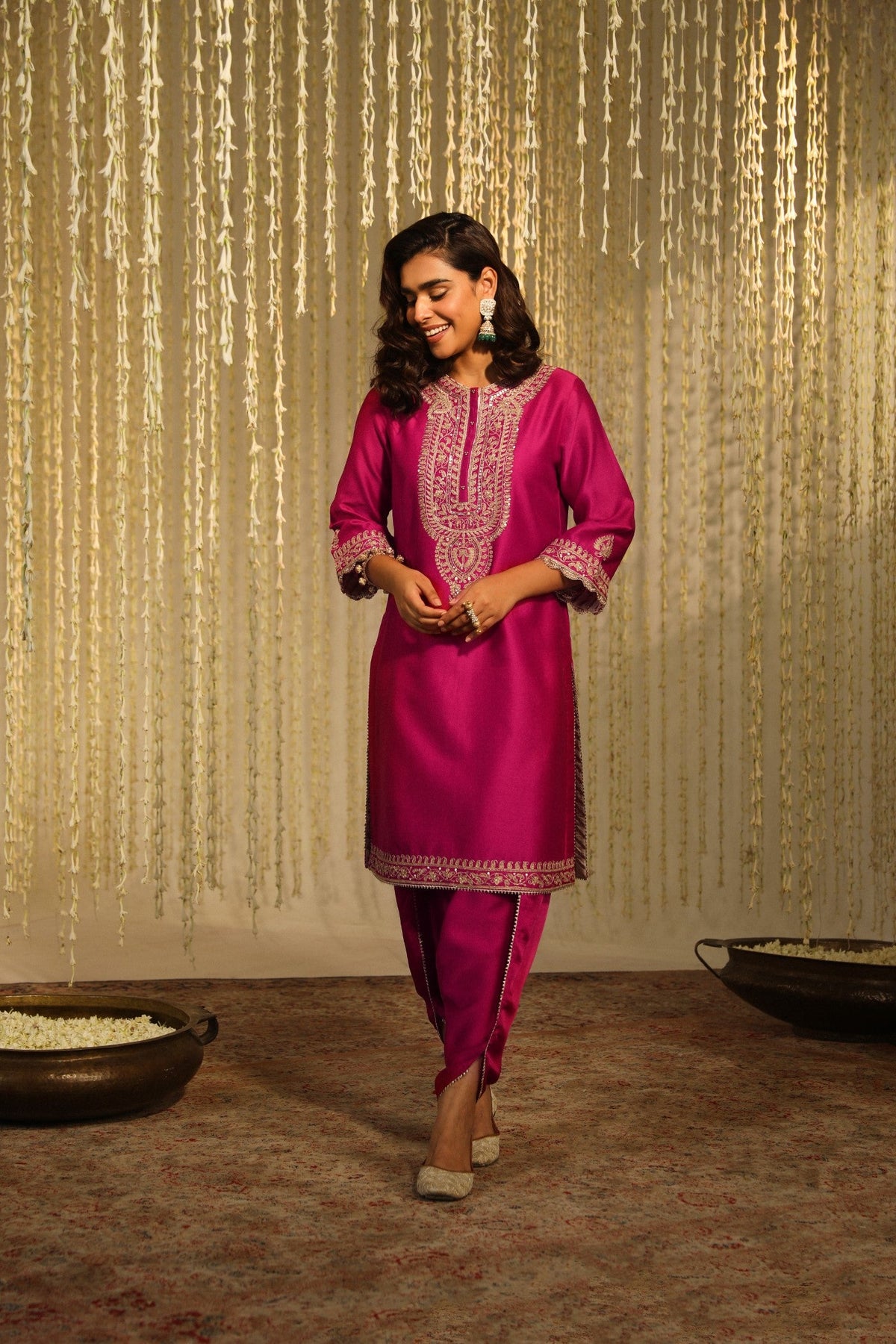 ENISA - Rani Hotpink KURTA WITH DHOTI