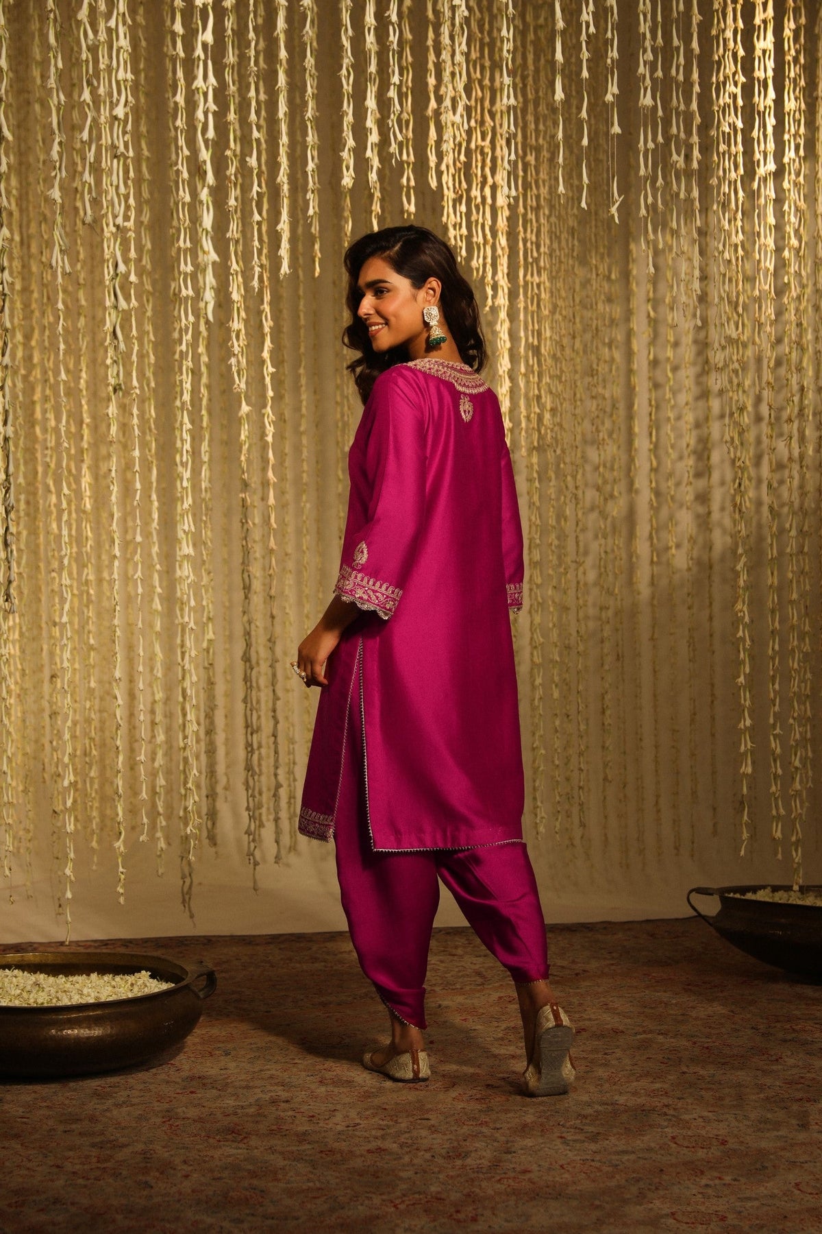 ENISA - Rani Hotpink KURTA WITH DHOTI