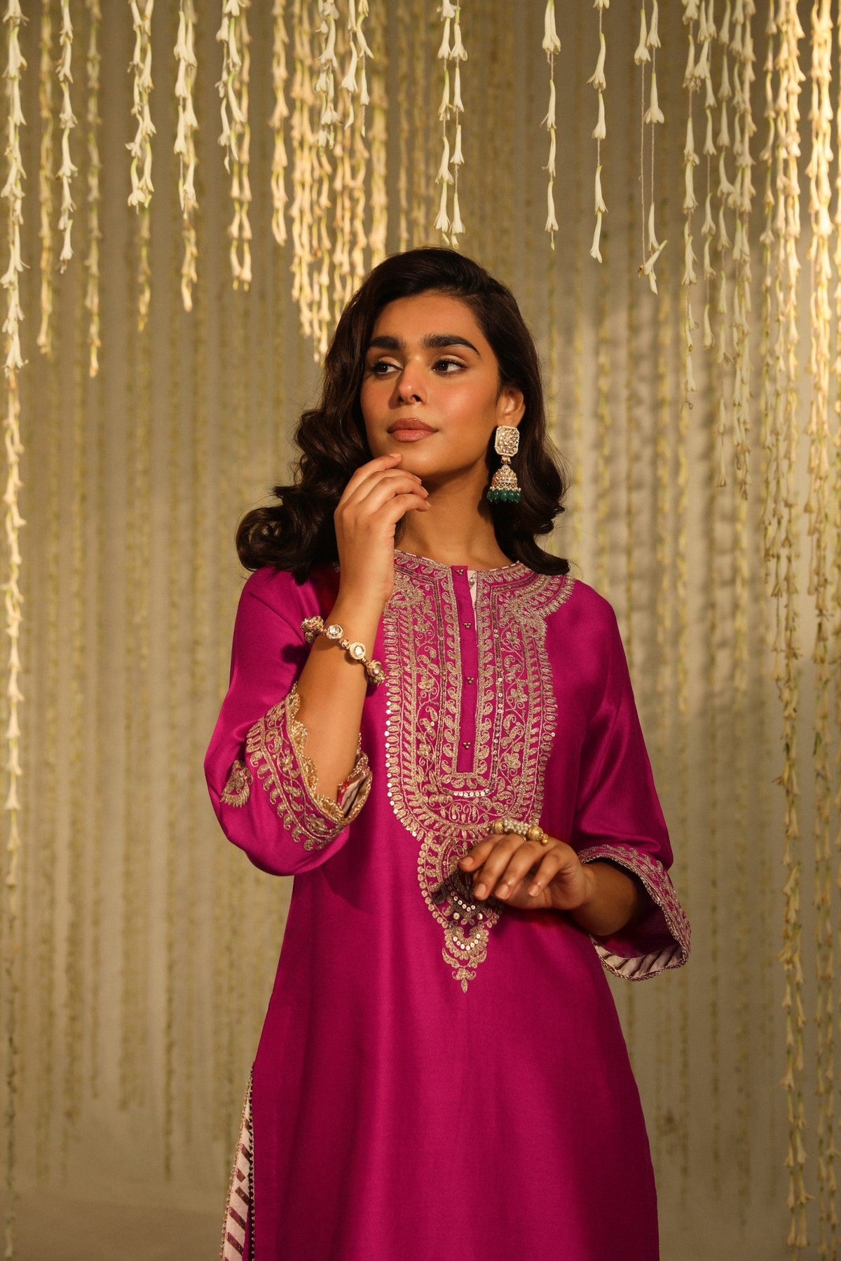 ENISA - Rani Hotpink KURTA WITH DHOTI