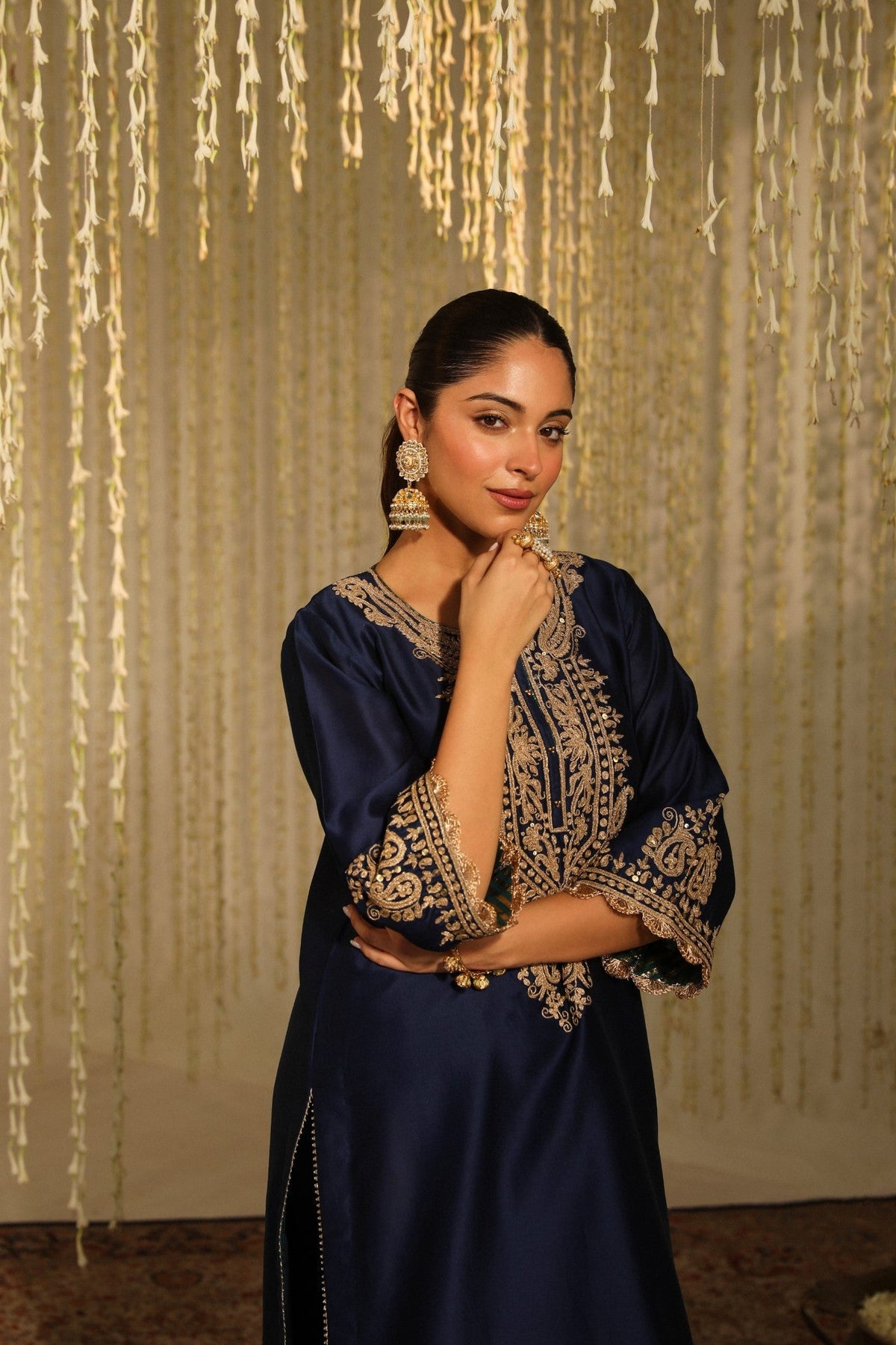 AMAYRA - DEEP BLUE SHORT KURTA WITH DHOTI (LXRTS)