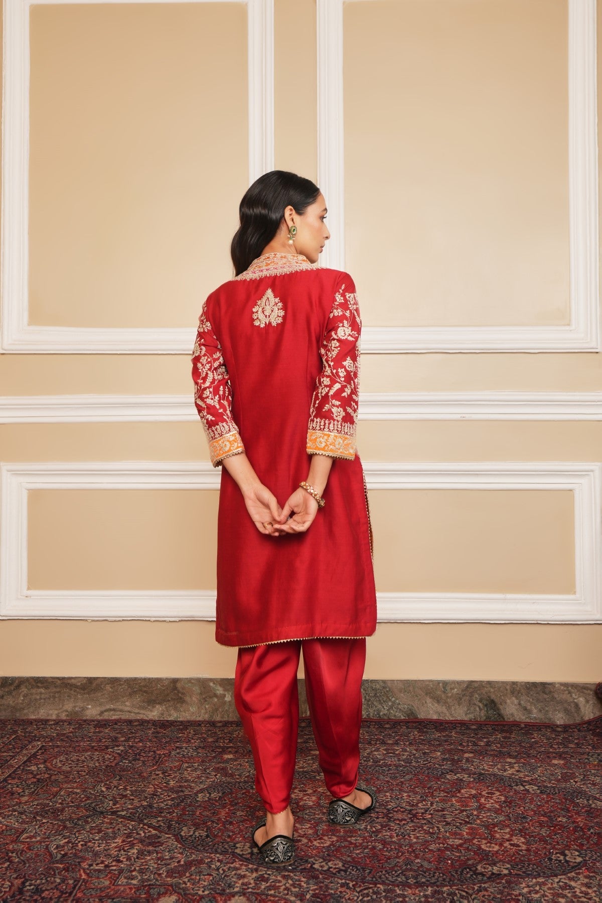 Ahana Mehrotra In MEHNOOR - DEEP RED KURTA WITH DHOTI