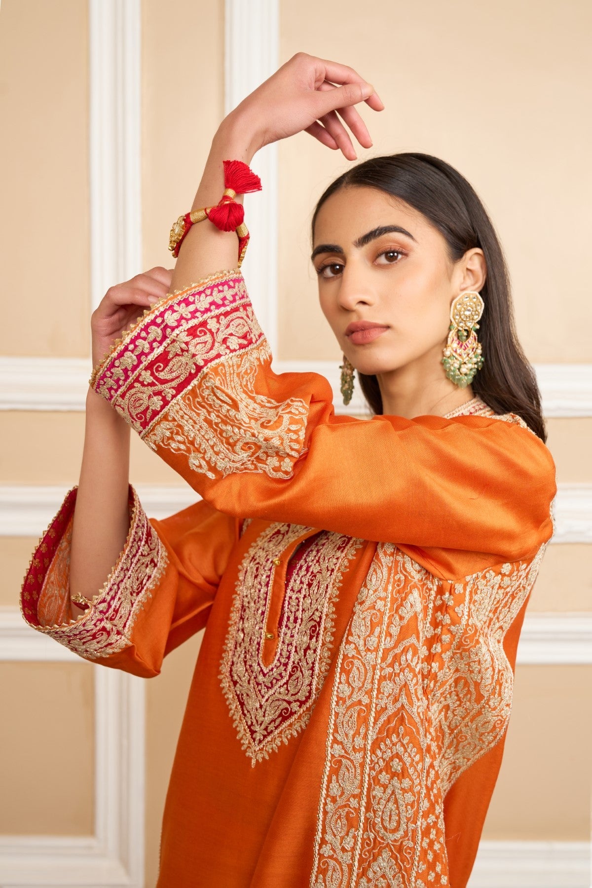 Chandni Girdhar In NAAYAAB - Orange SHORT KURTA WITH SALWAR AND DUPATTA