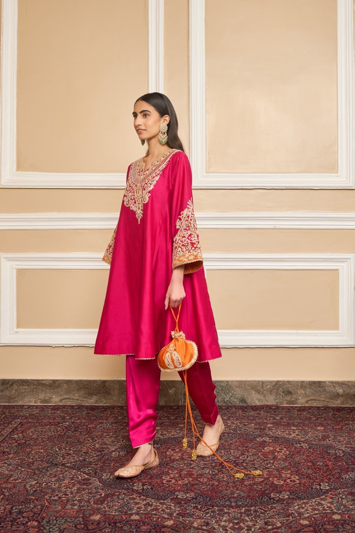 MEHRISH - Rani Hotpink SHORT KALIDAAR CHOGA WITH SALWAR