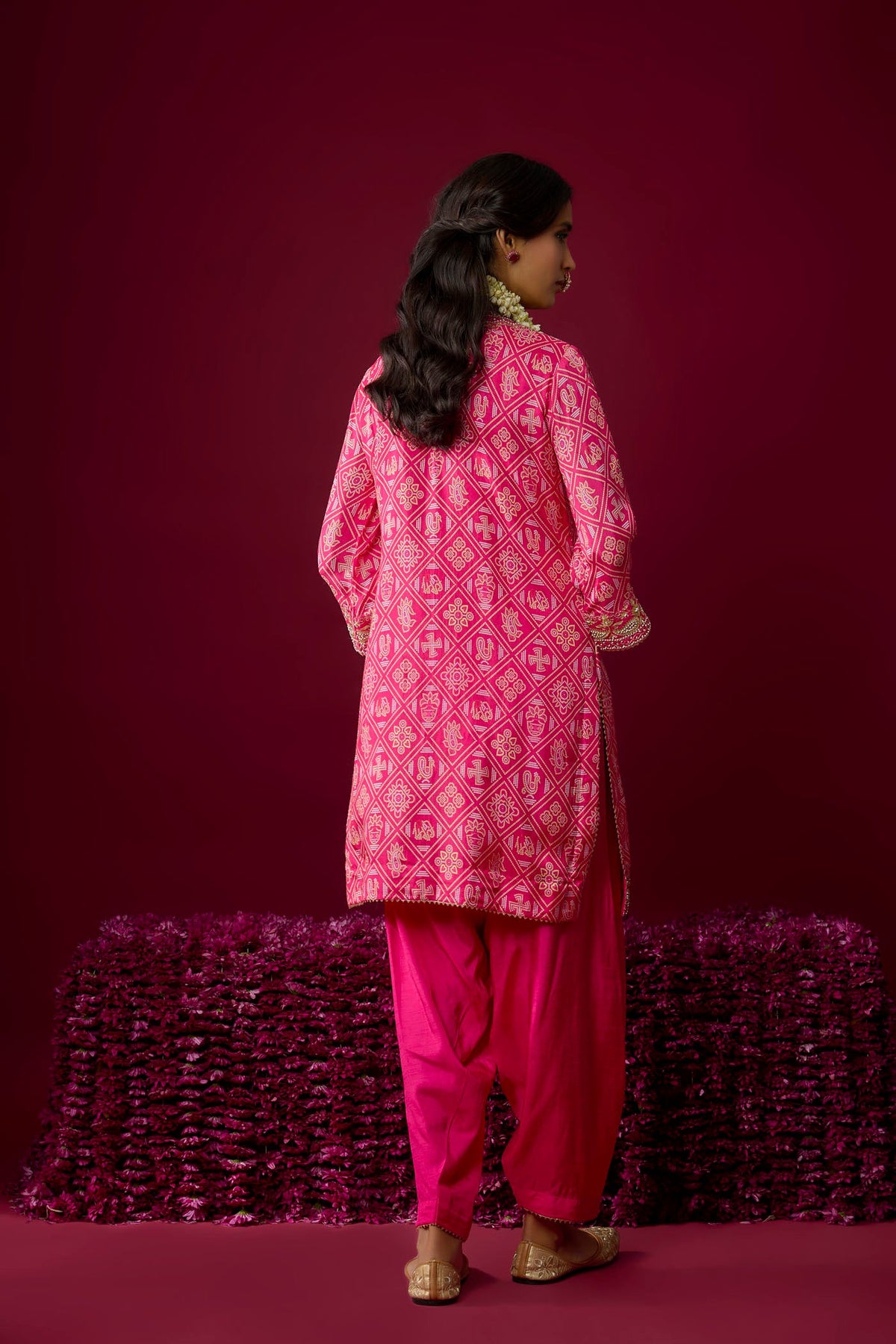 Jiana - Hotpink Short Kurta With Salwar
