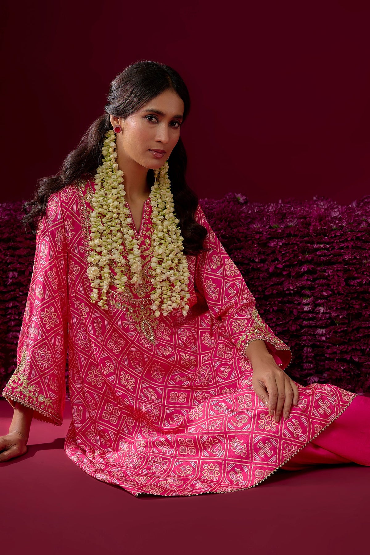 Urwa - Hotpink Short Chauga With Salwar