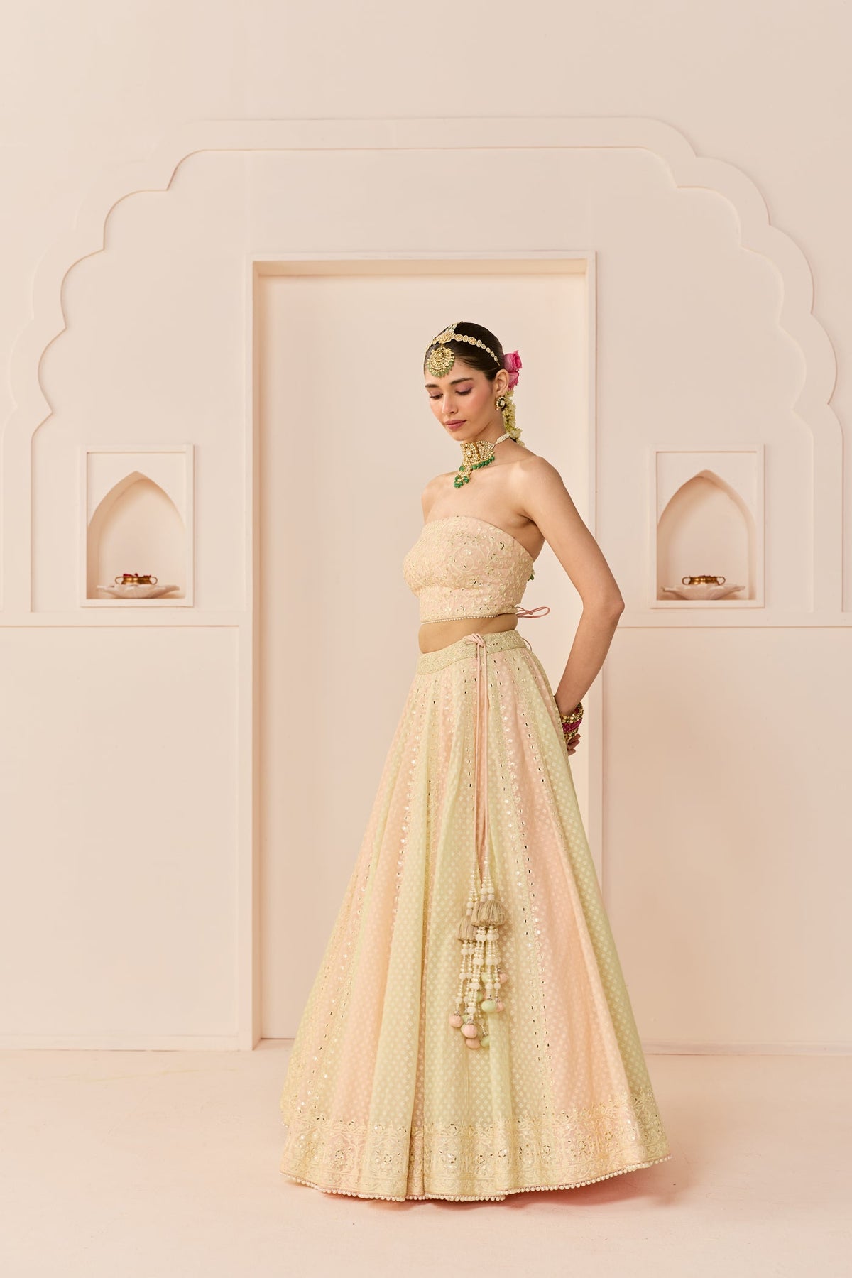 Umaiza - Carnation Pink Lehenga With Blouse And Dupatta (LXRTS)