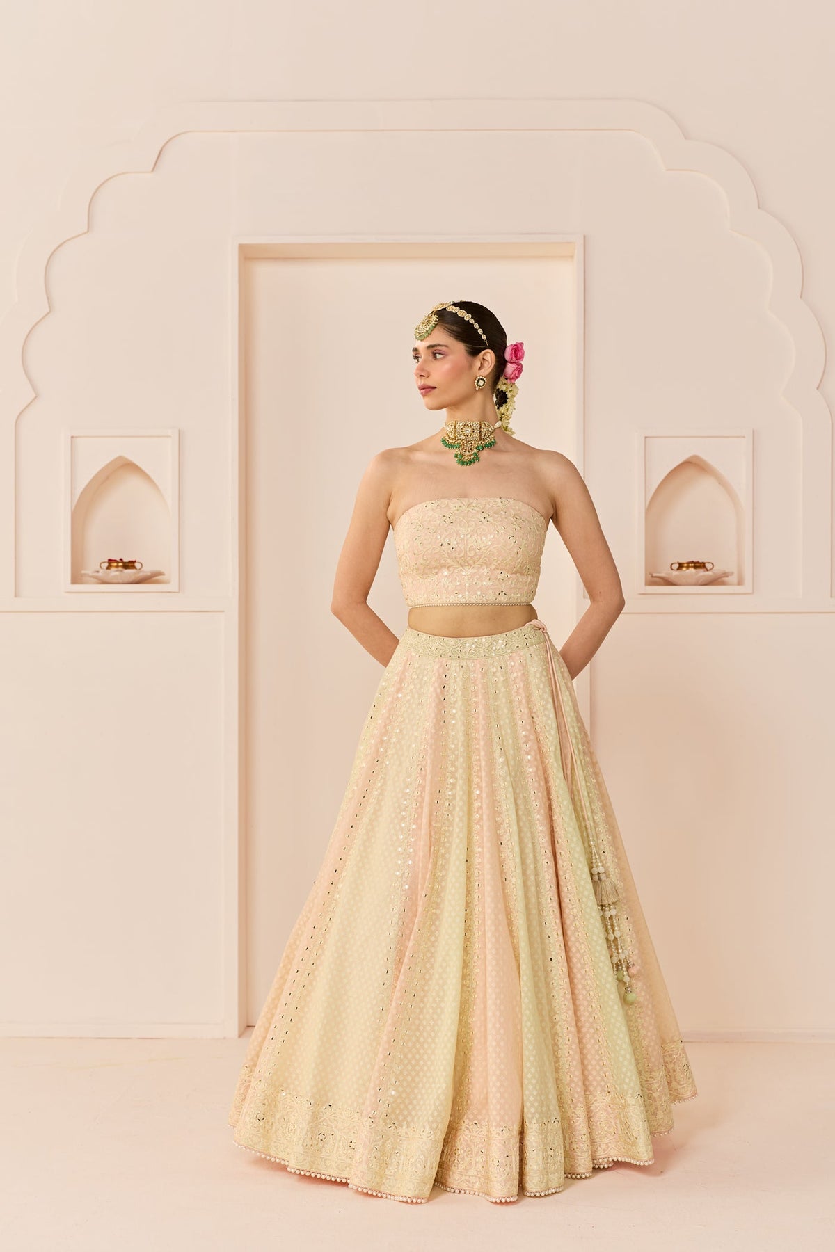 Umaiza - Carnation Pink Lehenga With Blouse And Dupatta (LXRTS)