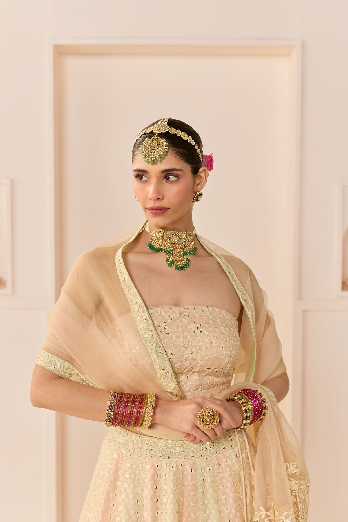 Umaiza - Carnation Pink Lehenga With Blouse And Dupatta (LXRTS)