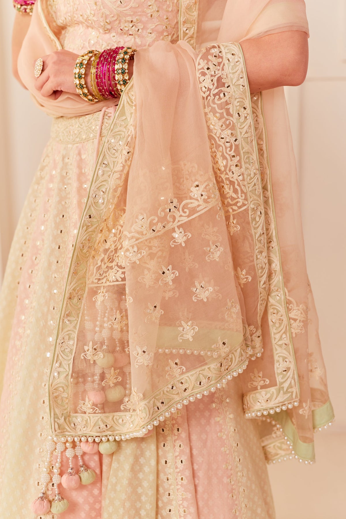 Umaiza - Carnation Pink Lehenga With Blouse And Dupatta (LXRTS)