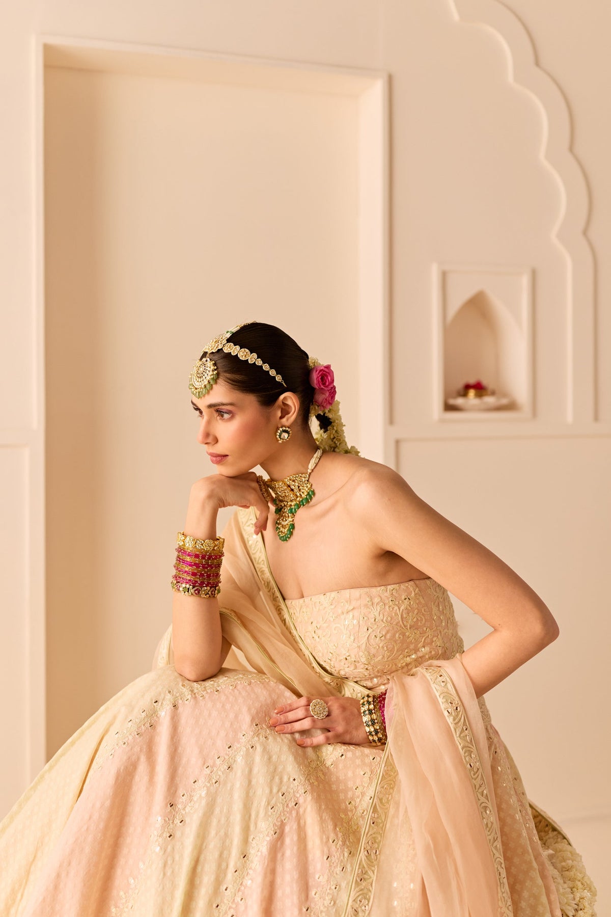 Umaiza - Carnation Pink Lehenga With Blouse And Dupatta (LXRTS)
