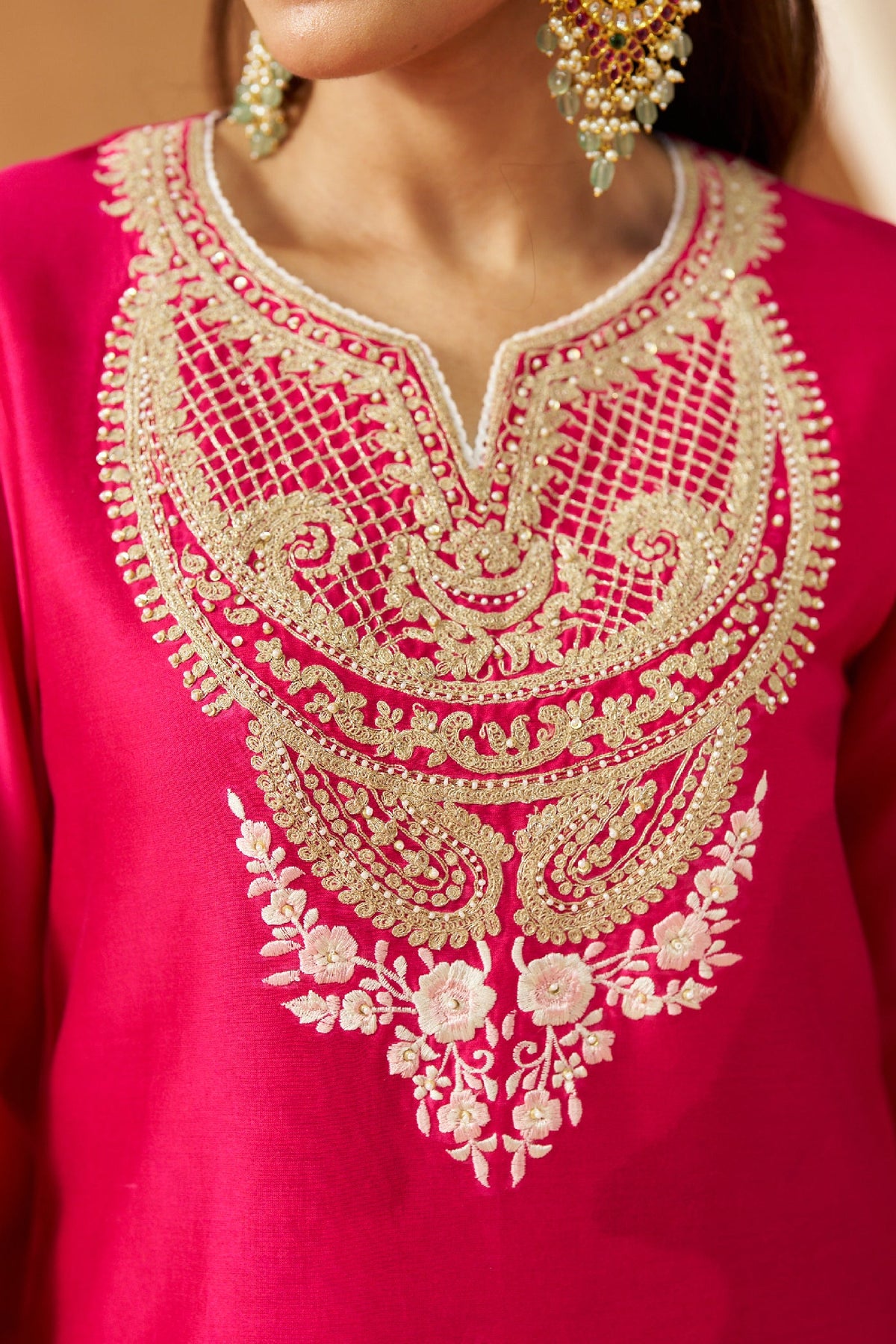 Ashira - Rani Hotpink Short Kurta with Salwar (LXRTS)