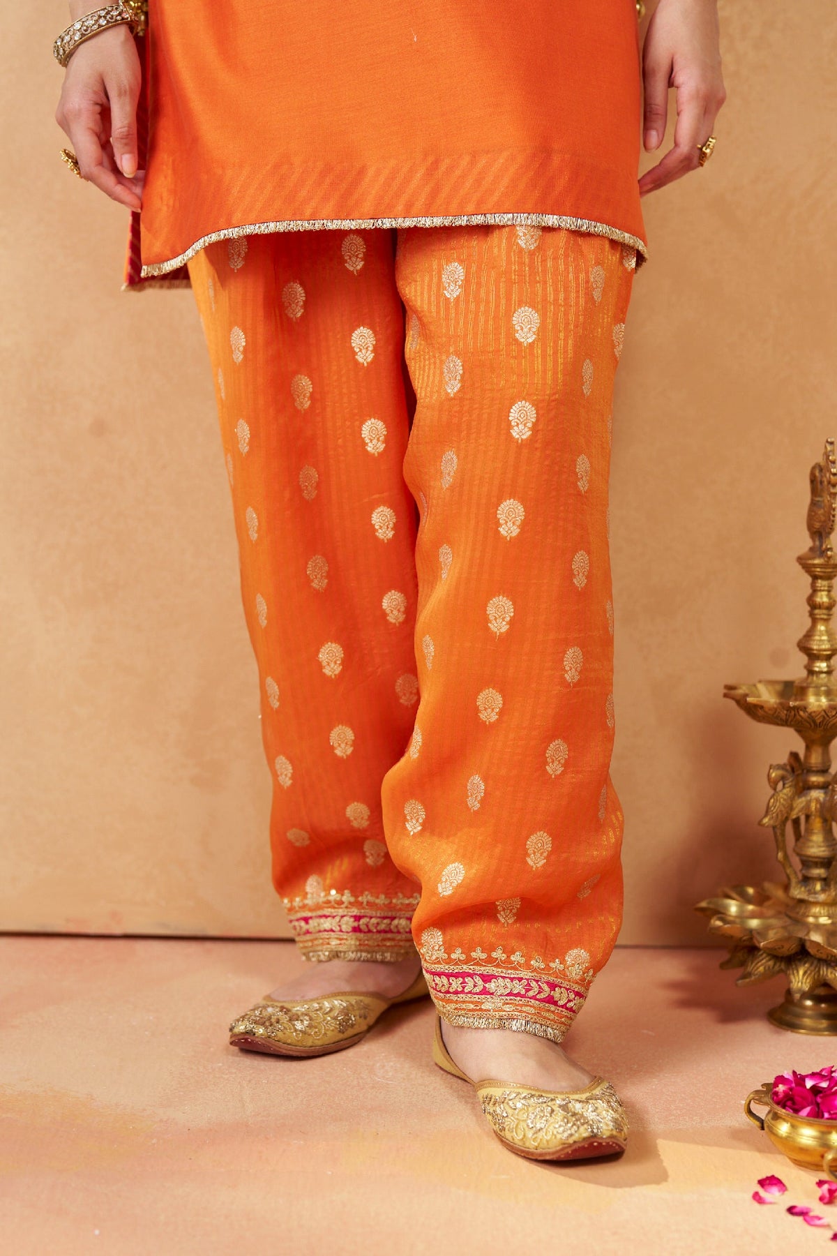 Adeela Burnt Orange Kurta with Salwar