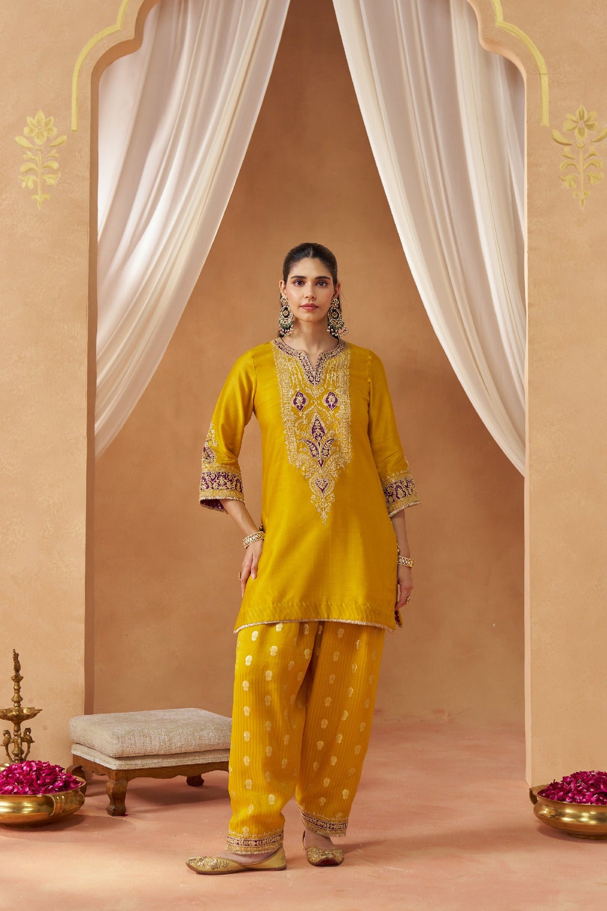 Adeela Mustard Kurta with Salwar (LXRTS)