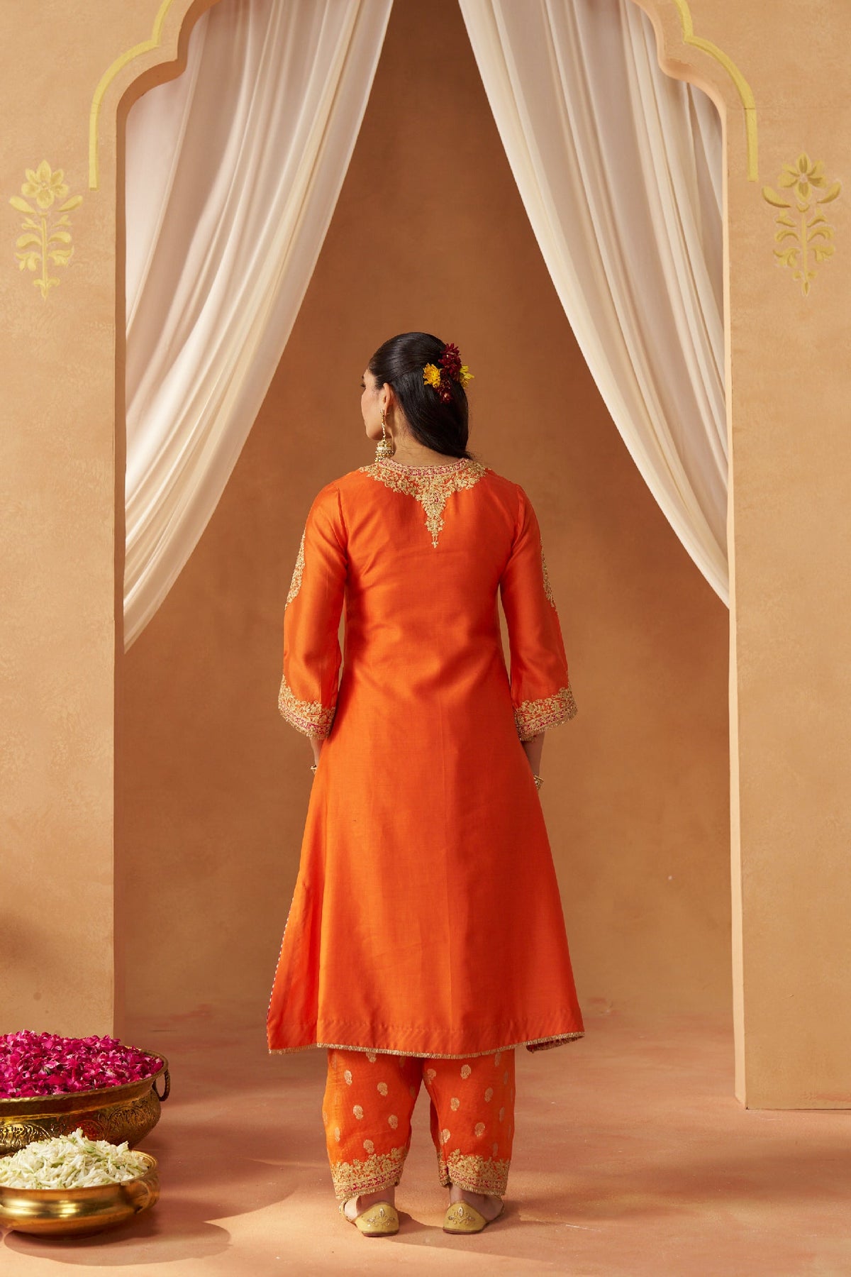 Liana Burnt Orange Chauga with Salwar (LXRTS)