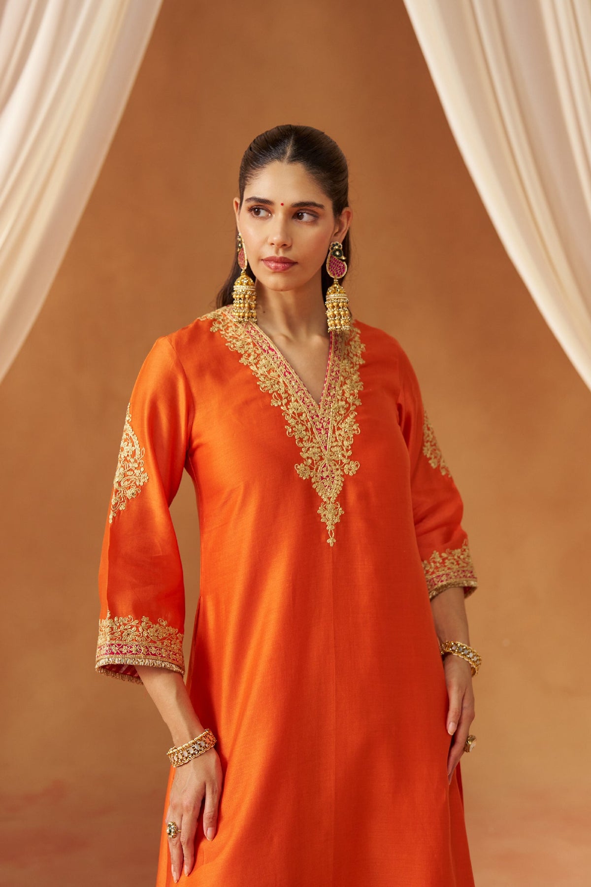 Liana Burnt Orange Chauga with Salwar (LXRTS)