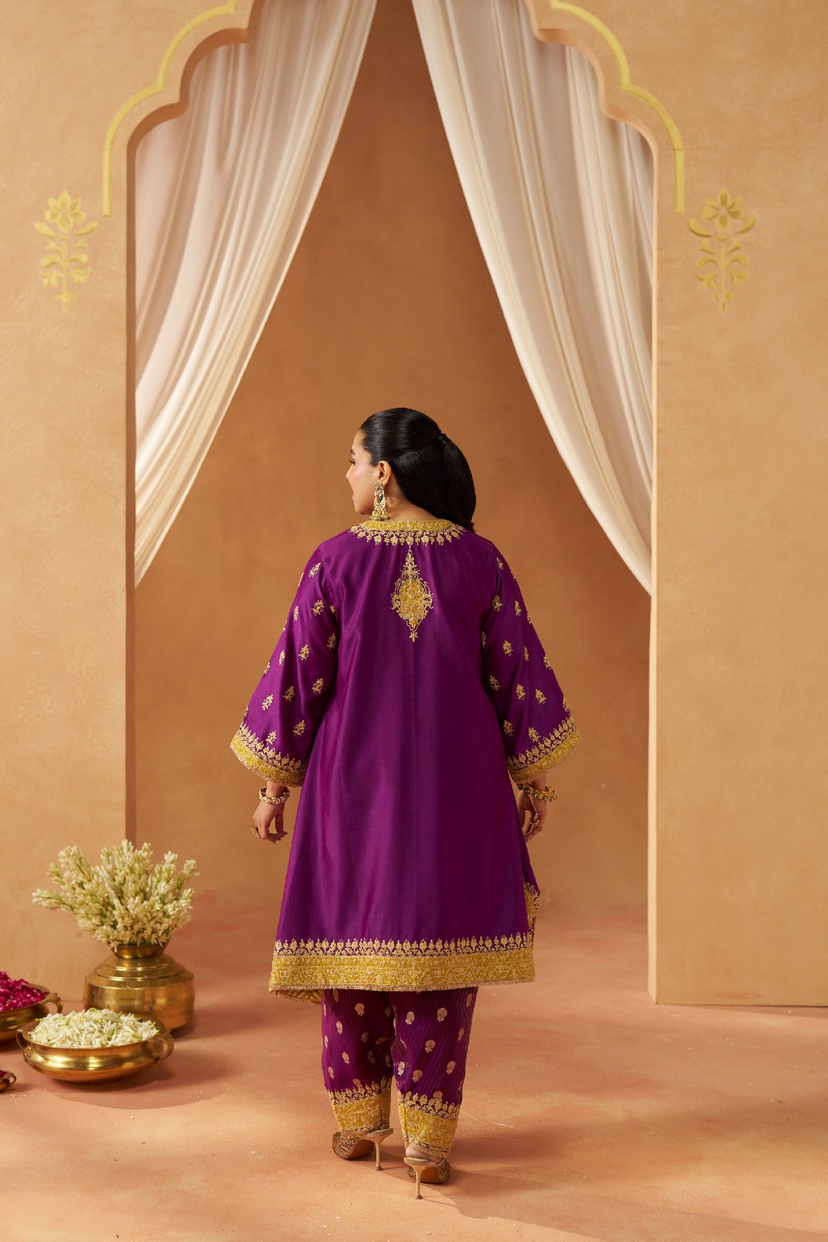 Zeenal Deep Purple A-Line Kaaftan with Salwar (LXRTS)