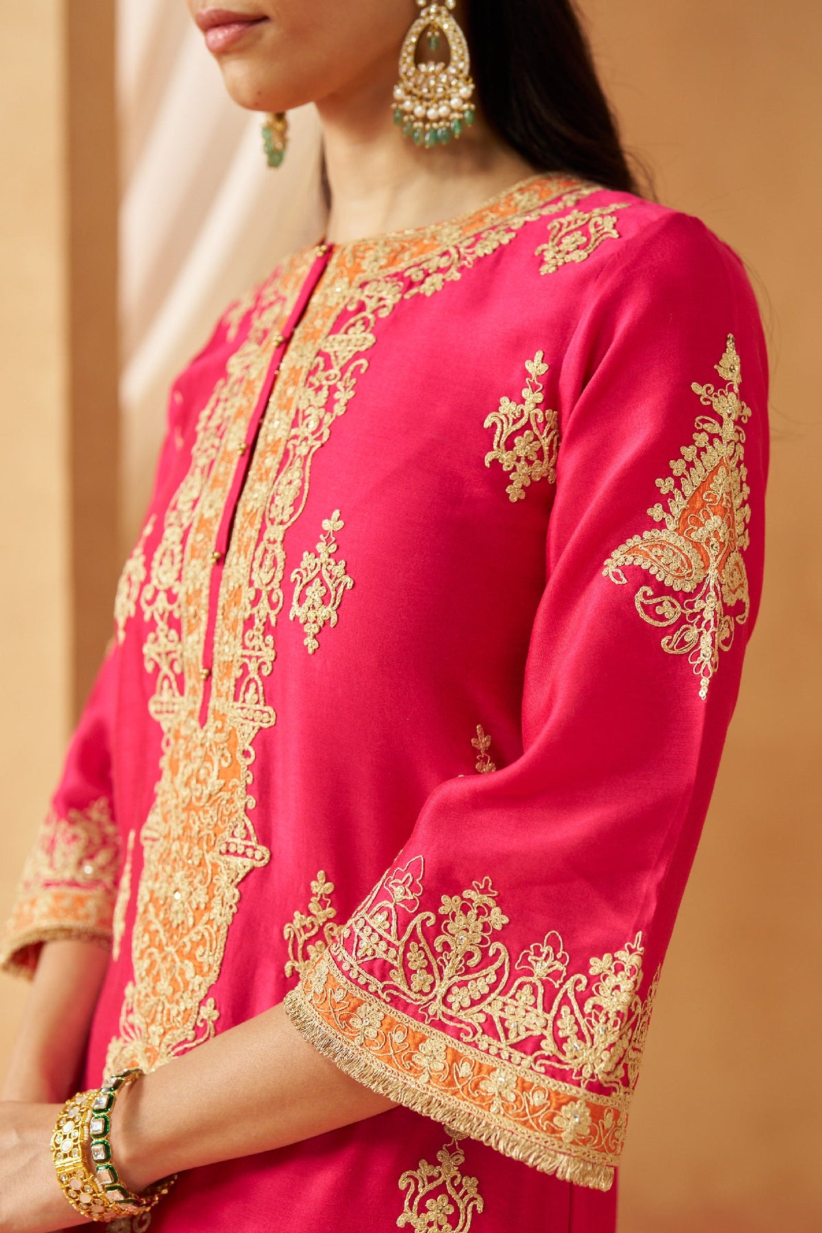 Mubina Hotpink Kurta with Salwar and Dupatta (LXRTS)