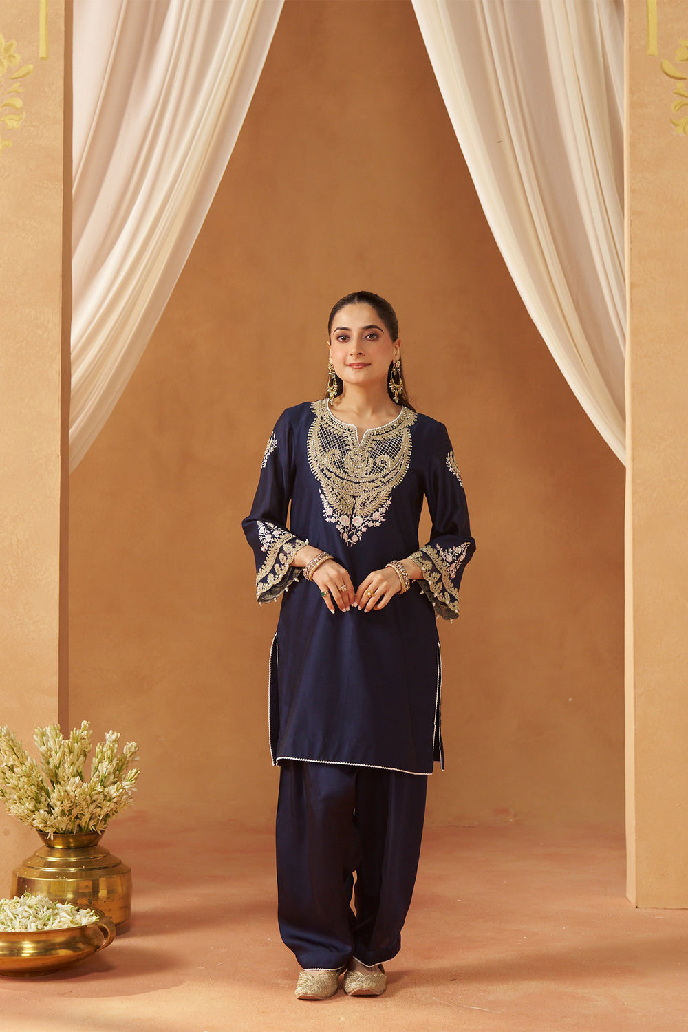 Ashira -Deep Blue Short Kurta with Salwar