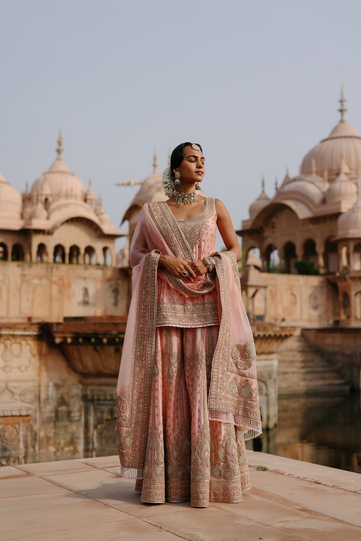 Rakul Preet Singh In Tasnim - Pink Kurta Set with Sharara & Dupatta