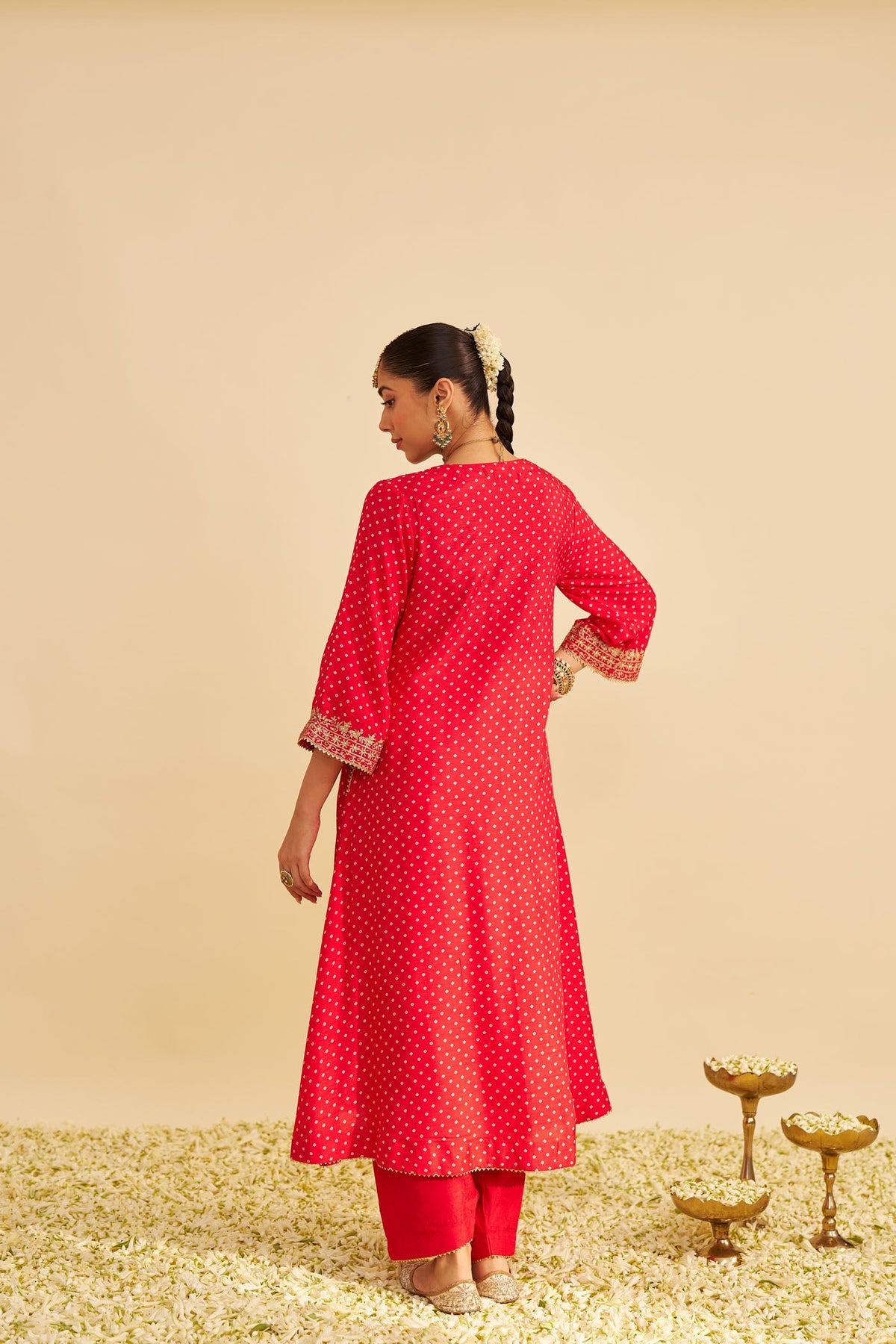 ZALIYAH - RED LONG CHAUGA WITH SALWAR (LXRTS)