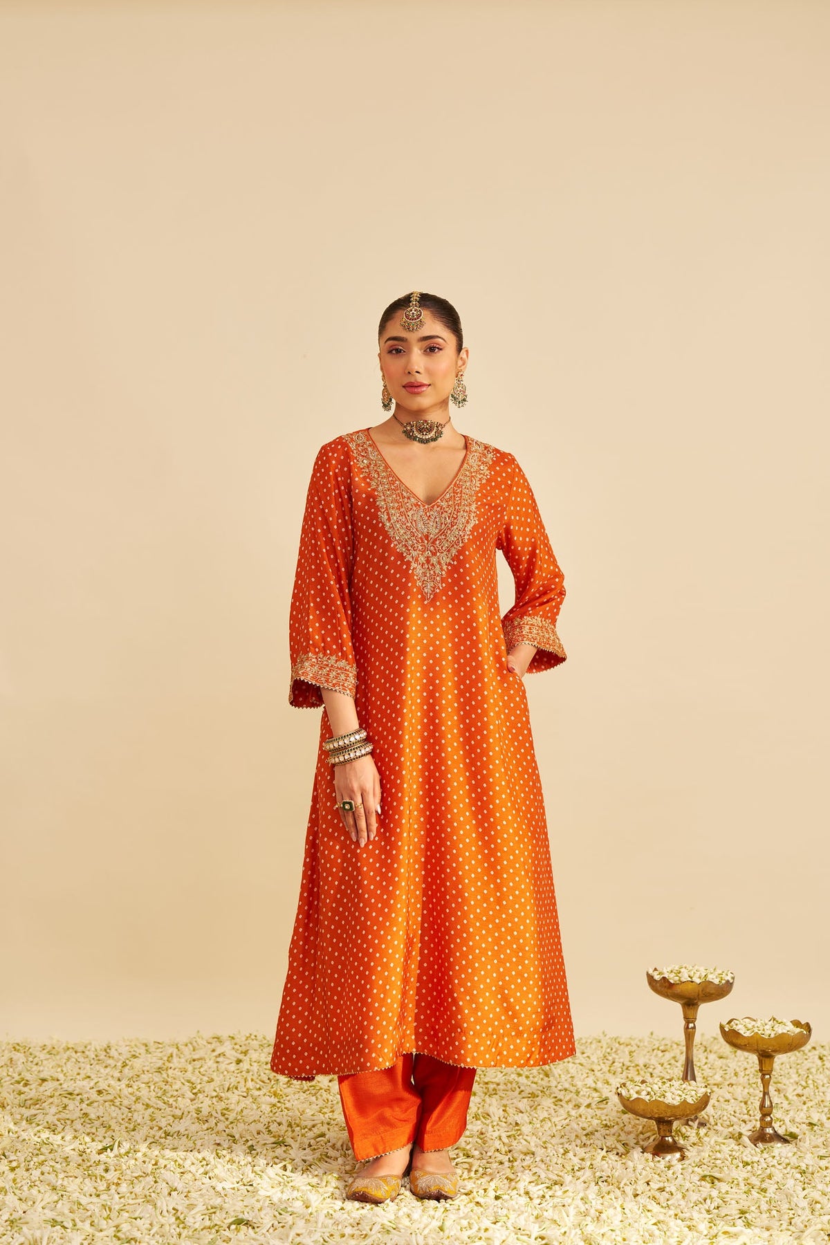 Payal Sen in Zaliyah Orange long chauga with salwar